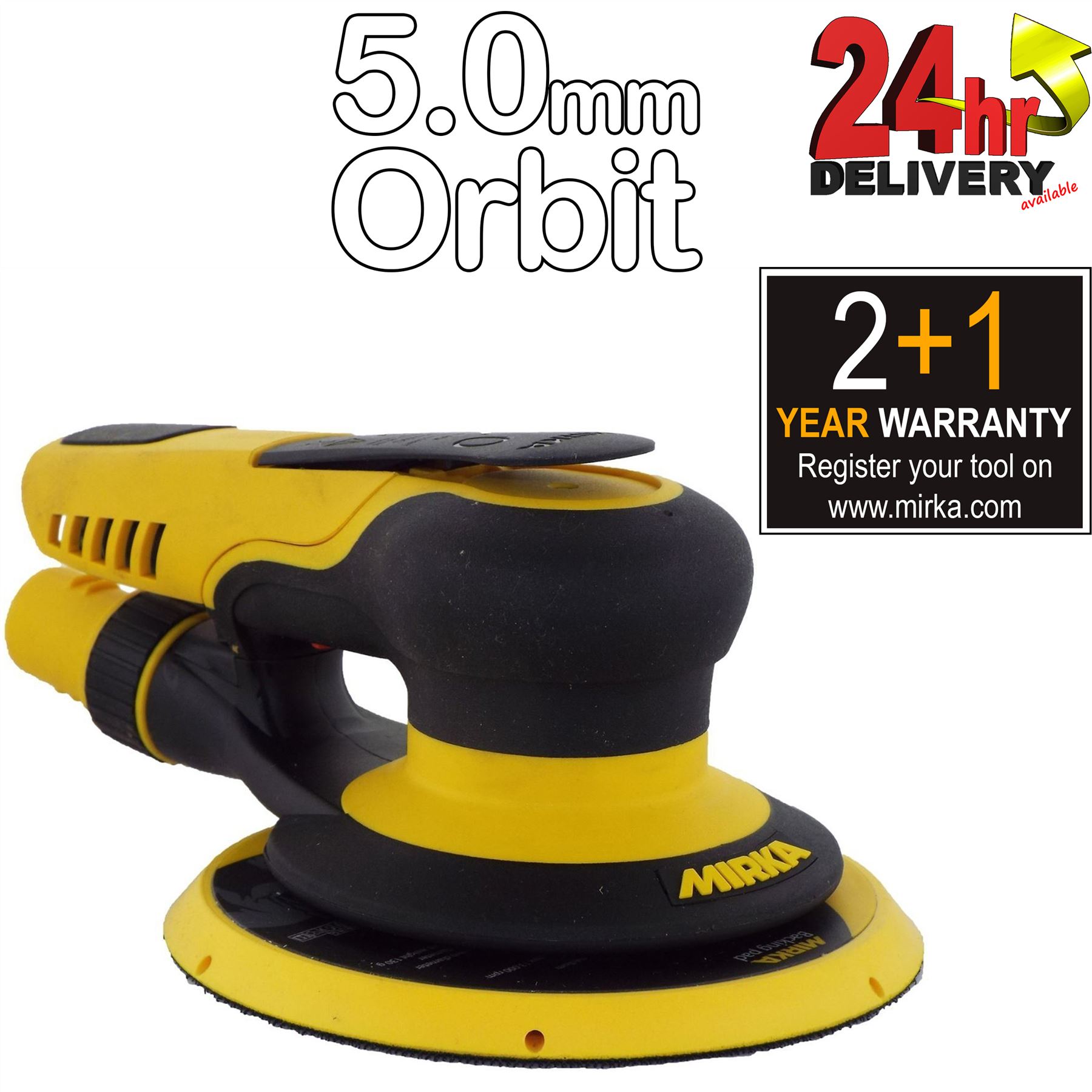 Mirka PROS 650CV 150mm Air Powered Random Orbital Sander Vacuum 5.0 mm