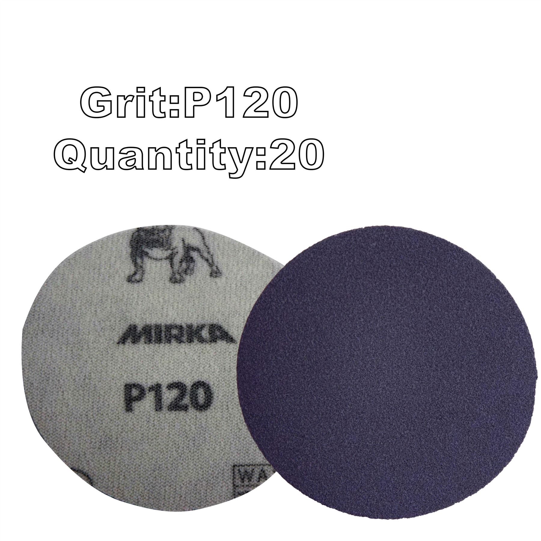 Mirka Q.Silver Box 100 Plain Velcro Sanding Discs 77mm (3") P80