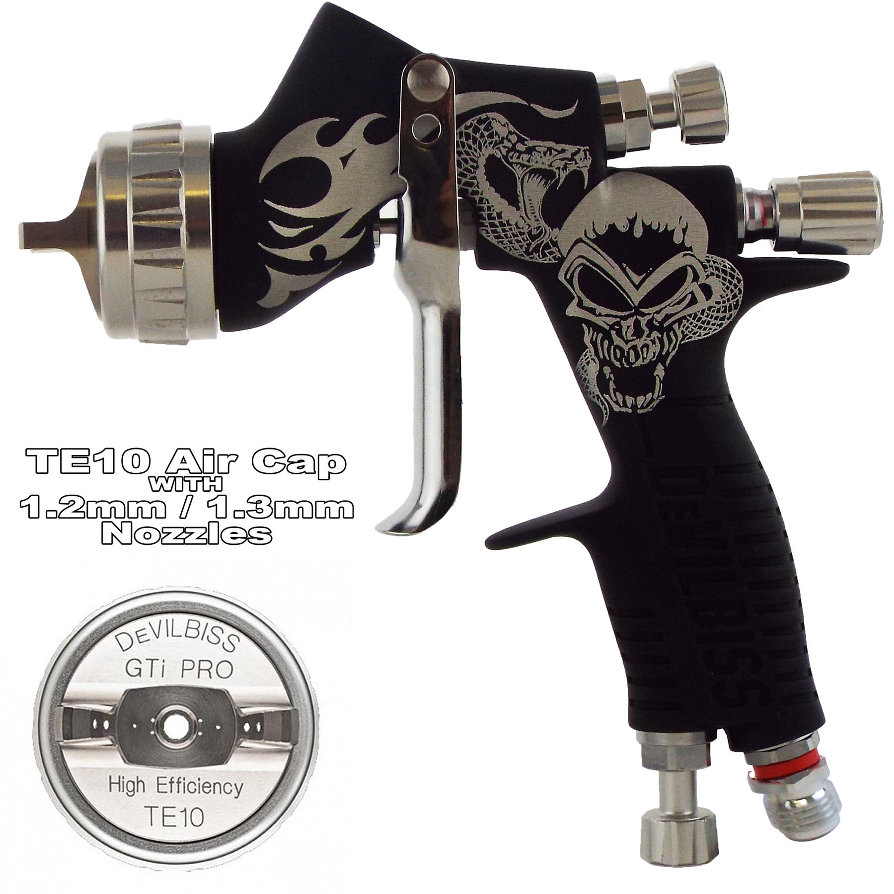 Devilbiss GTi ProLite Standard Or Limited Edition Air Spray Paint Guns + Caps - Foto 39 di 50