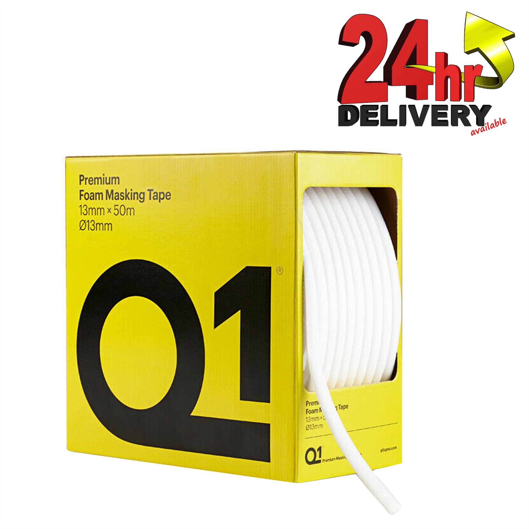 Q1 13mm x 50m Premium Foam Soft Edge Masking Tape for protecting from