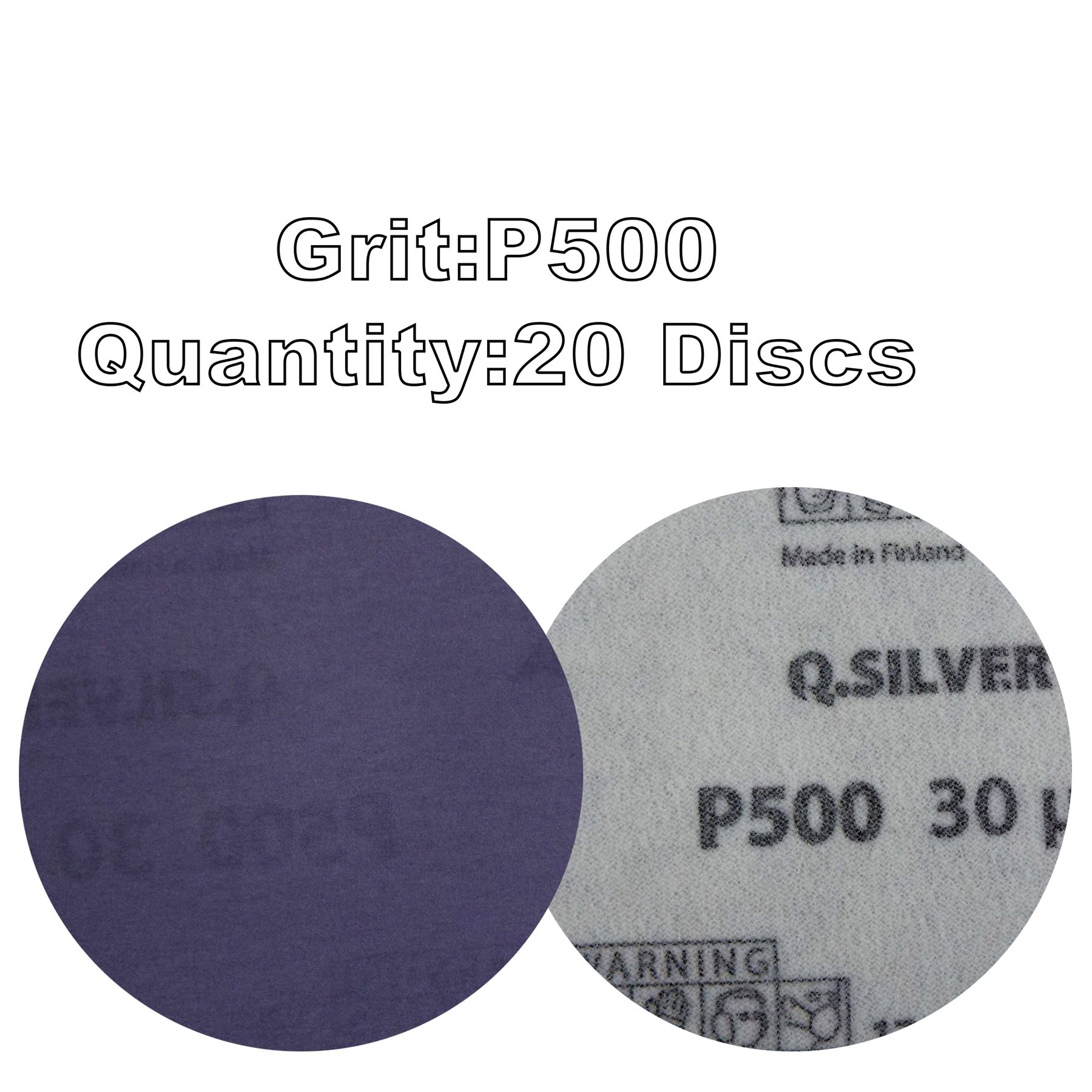 3/" P180 Grit 100x Plain HookNLoop Sanding Discs Mirka Q.Silver 77mm