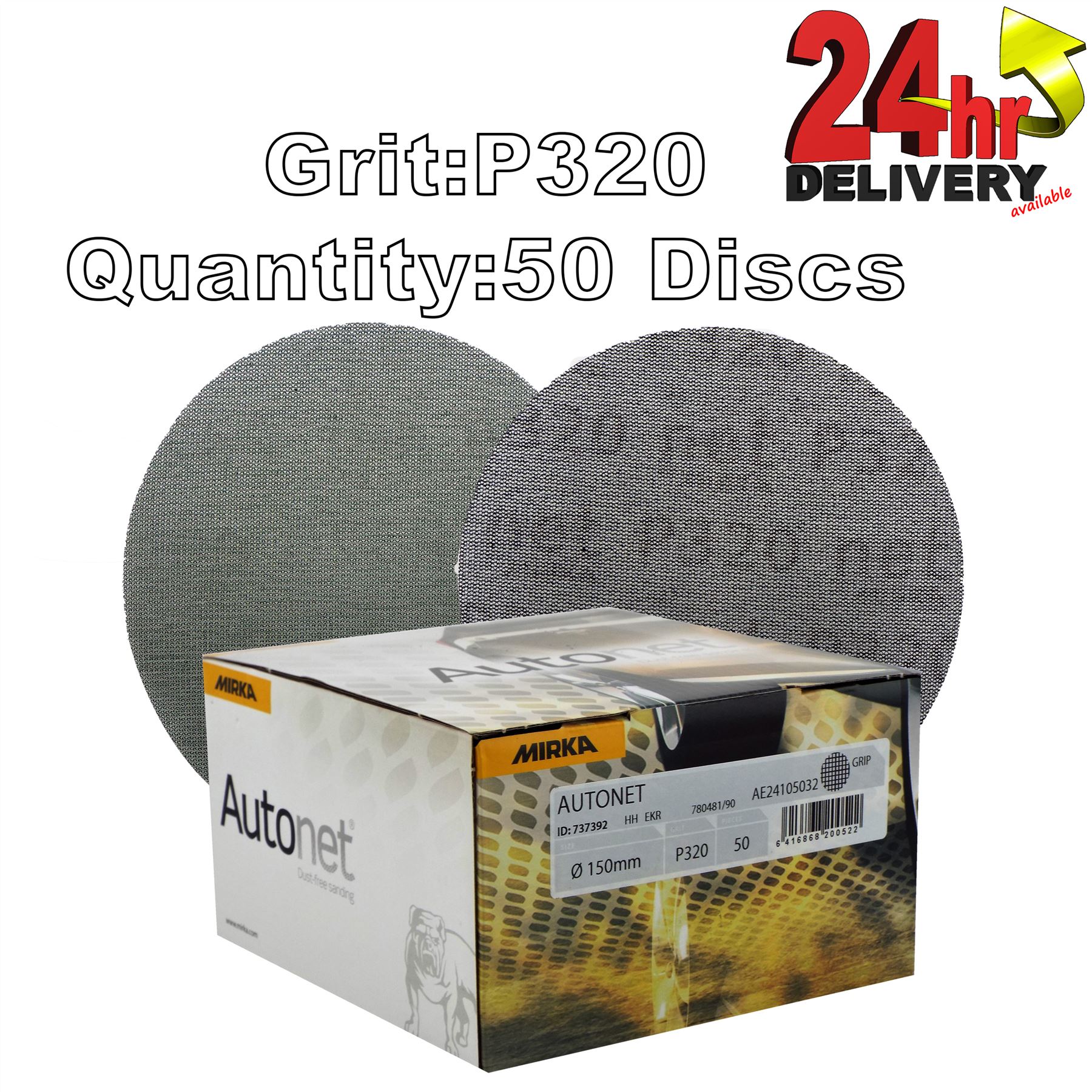 Mirka Autonet 150mm 6 inch sanding mesh discs p80 to p800