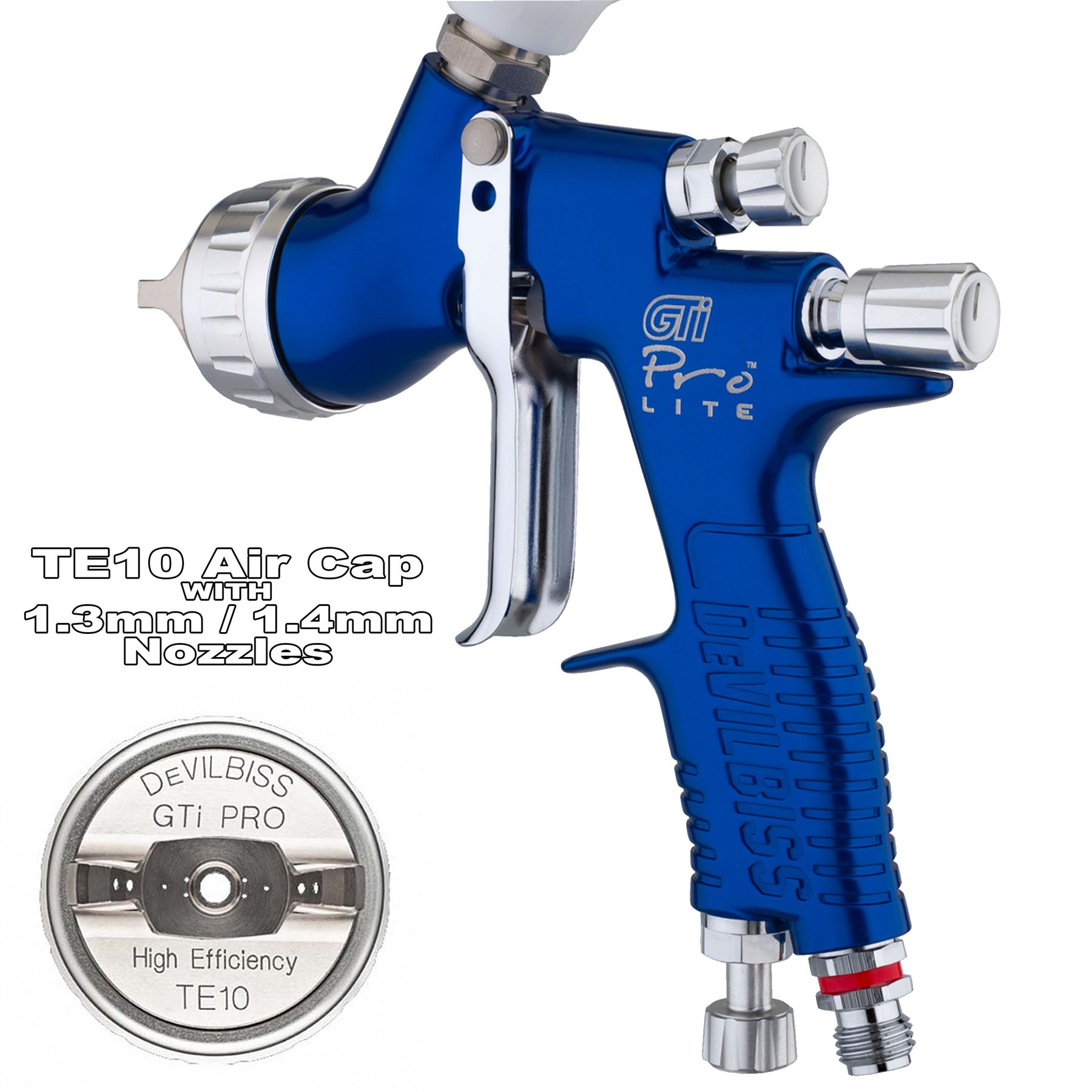 Devilbiss GTi ProLite Standard Or Limited Edition Air Spray Paint Guns + Caps - Foto 15 di 50