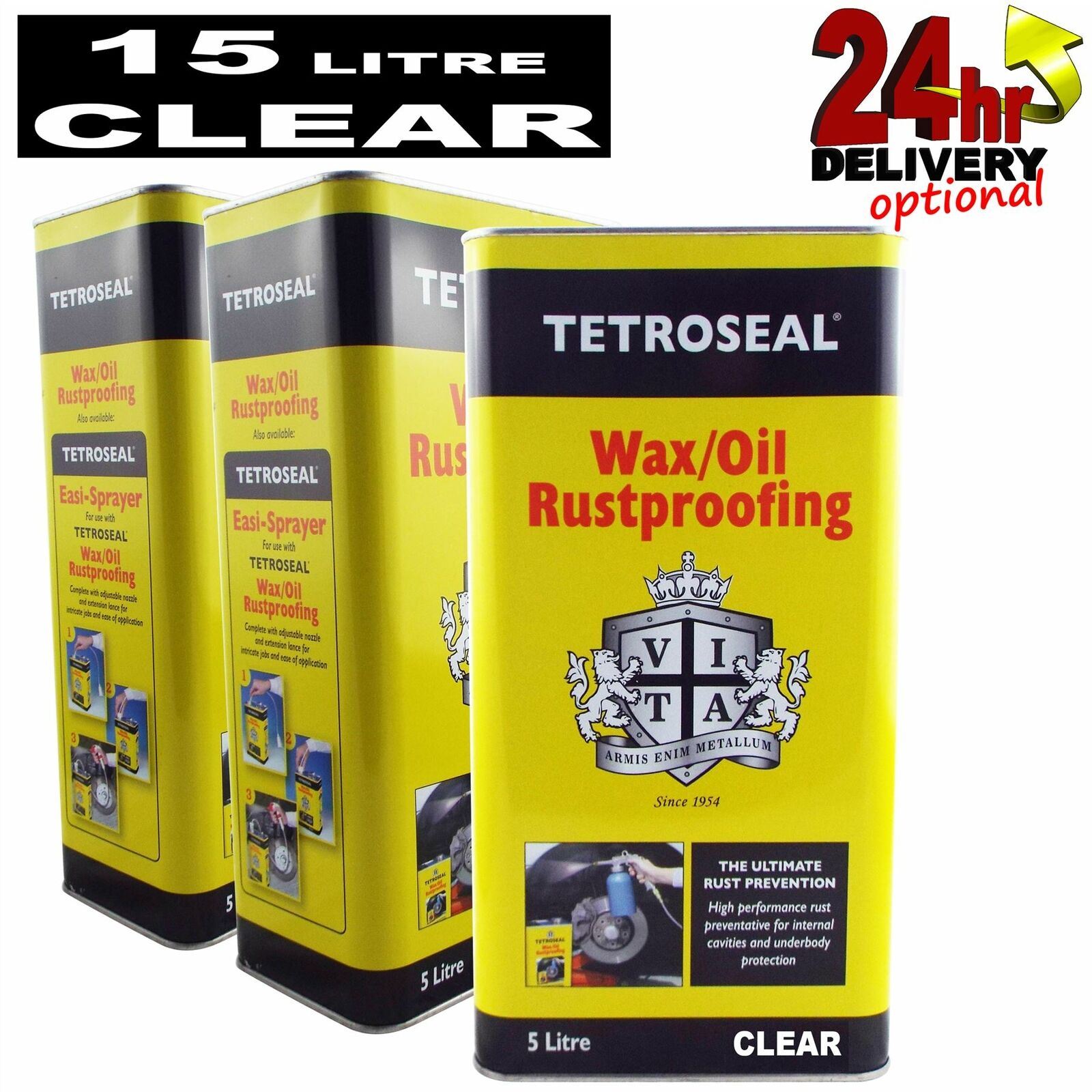 Tetroseal WaxOil Clear 15L Car Rust Proofing Rustproof Wax/Oil