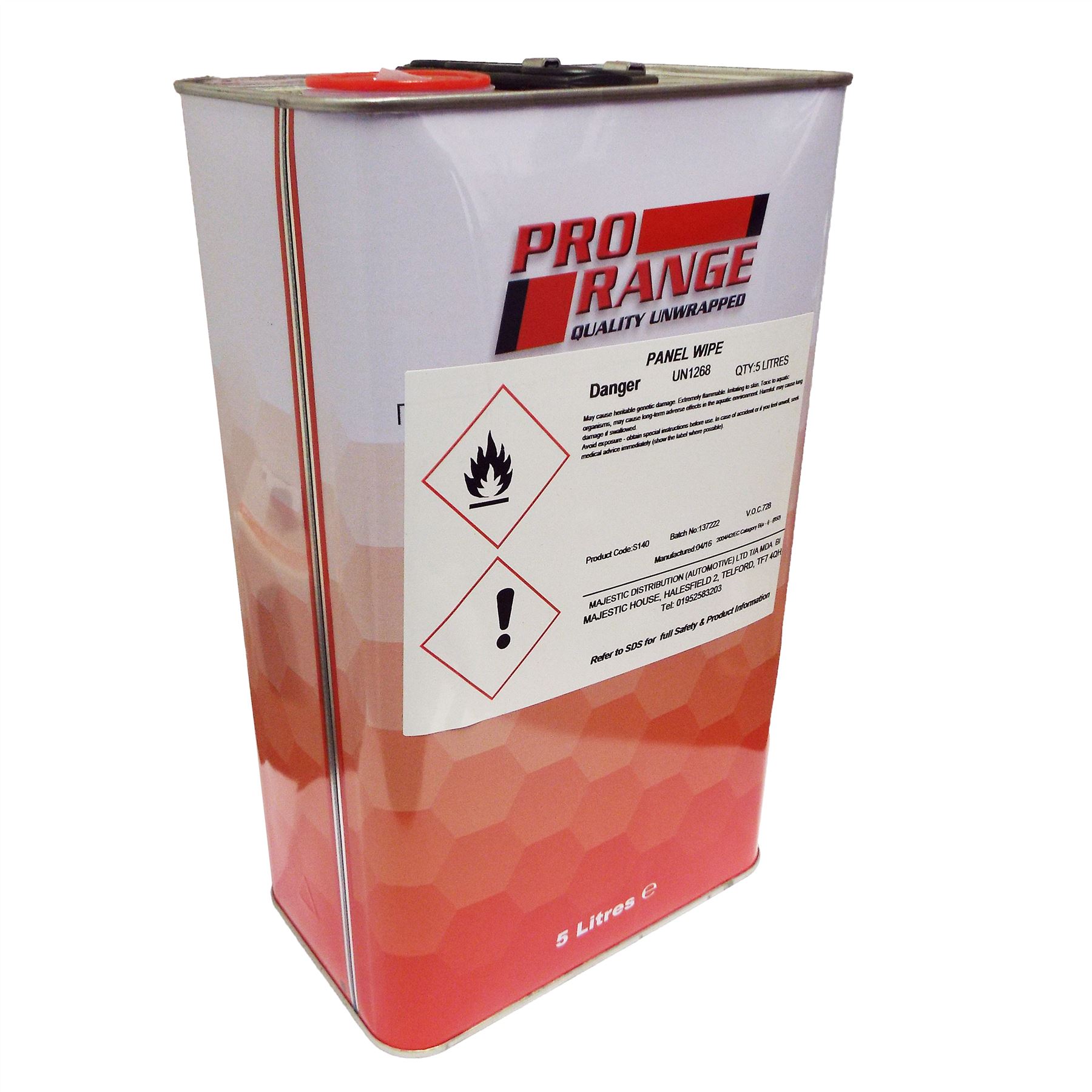 Pro Range 10 Litre Fast Panel Wipe/Degreaser Paint Automotive Panelwipe