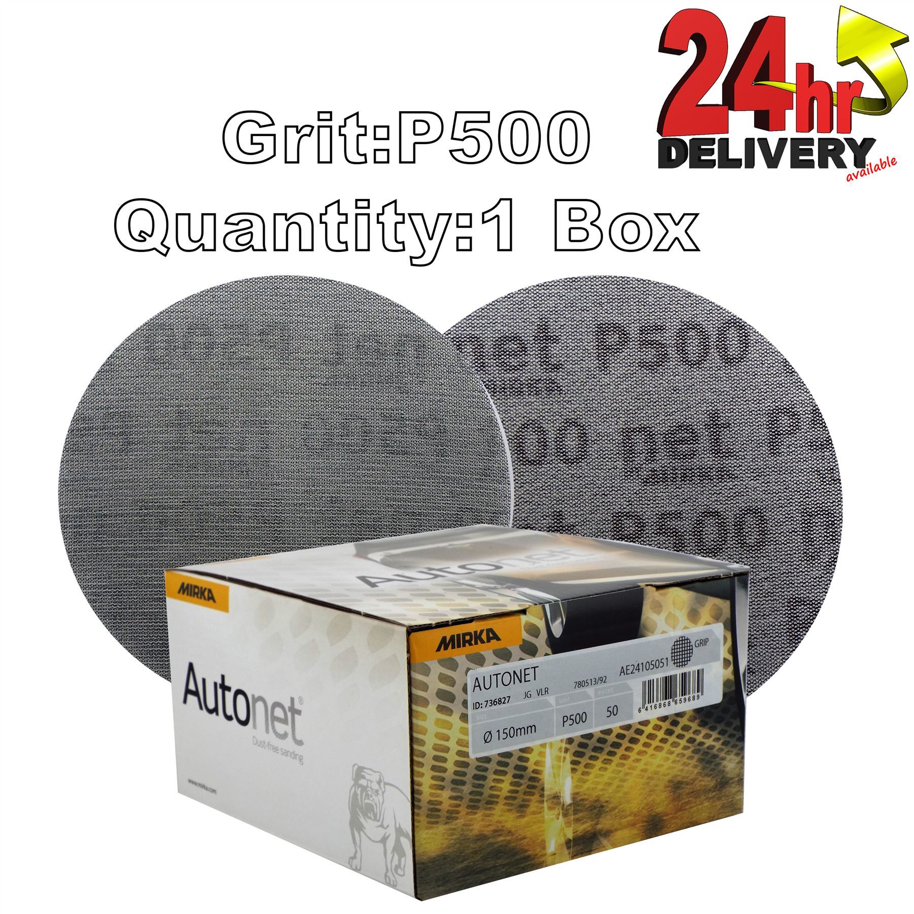 Mirka Autonet 150 mm P80 - P500 Granos Caja Disponible 50 6" Discos de Lijado Abrasivos - Imagen 8 de 8