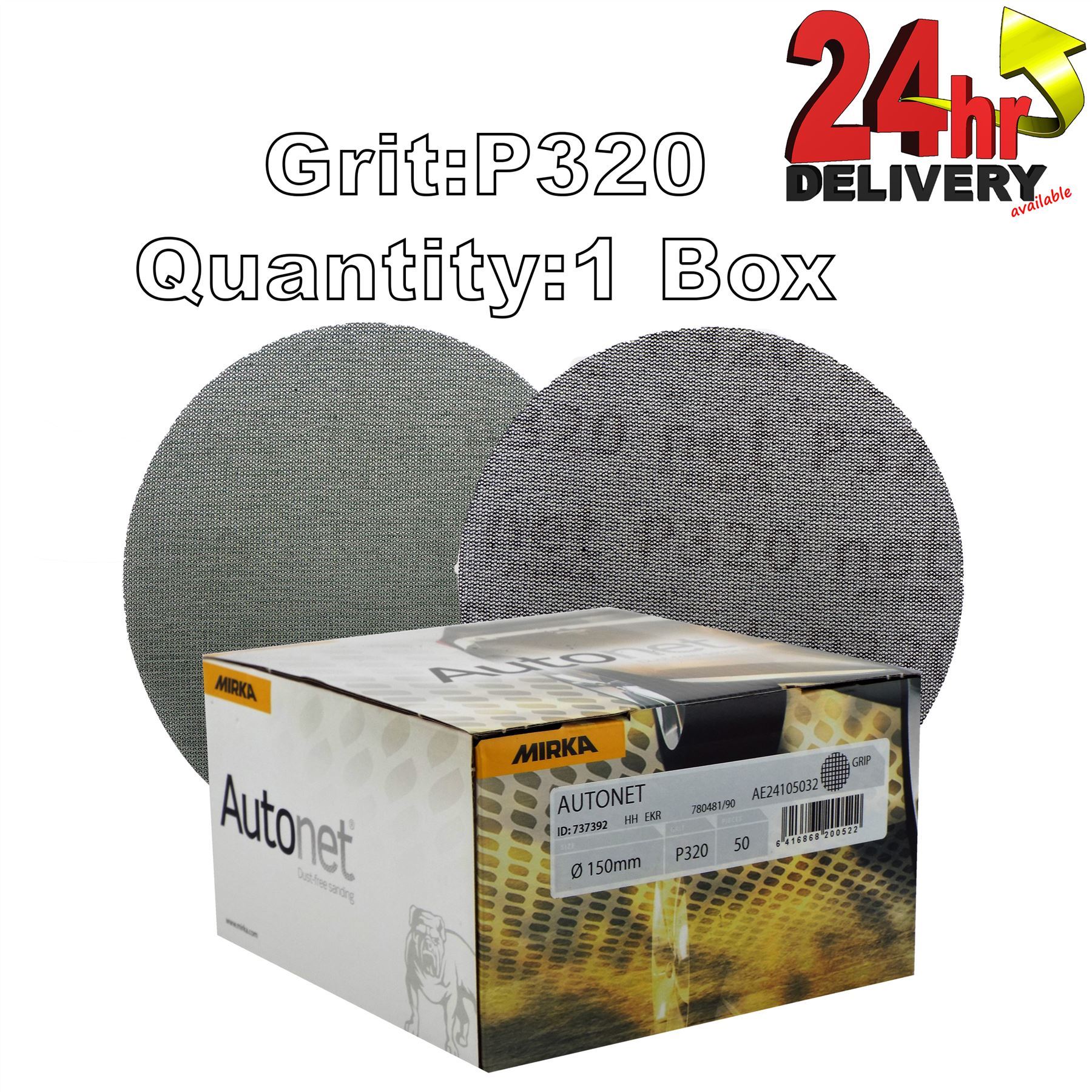 Mirka Autonet 150 mm P80 - P500 Granos Caja Disponible 50 6" Discos de Lijado Abrasivos - Imagen 6 de 8