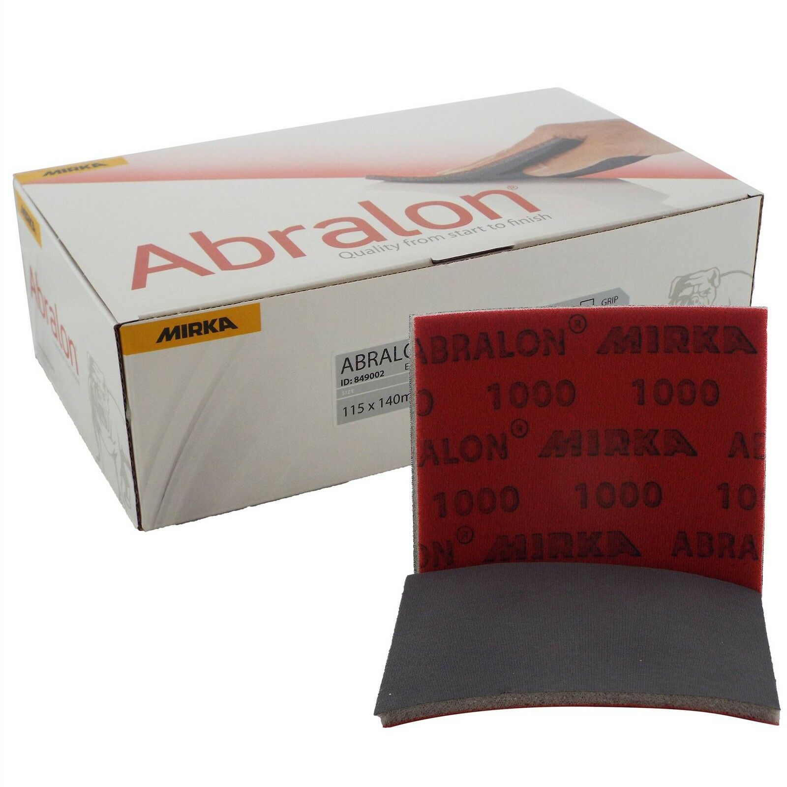 Mirka Abralon 20 Hand Foam Sanding Pads 115x140mm 1000 Fine Grit