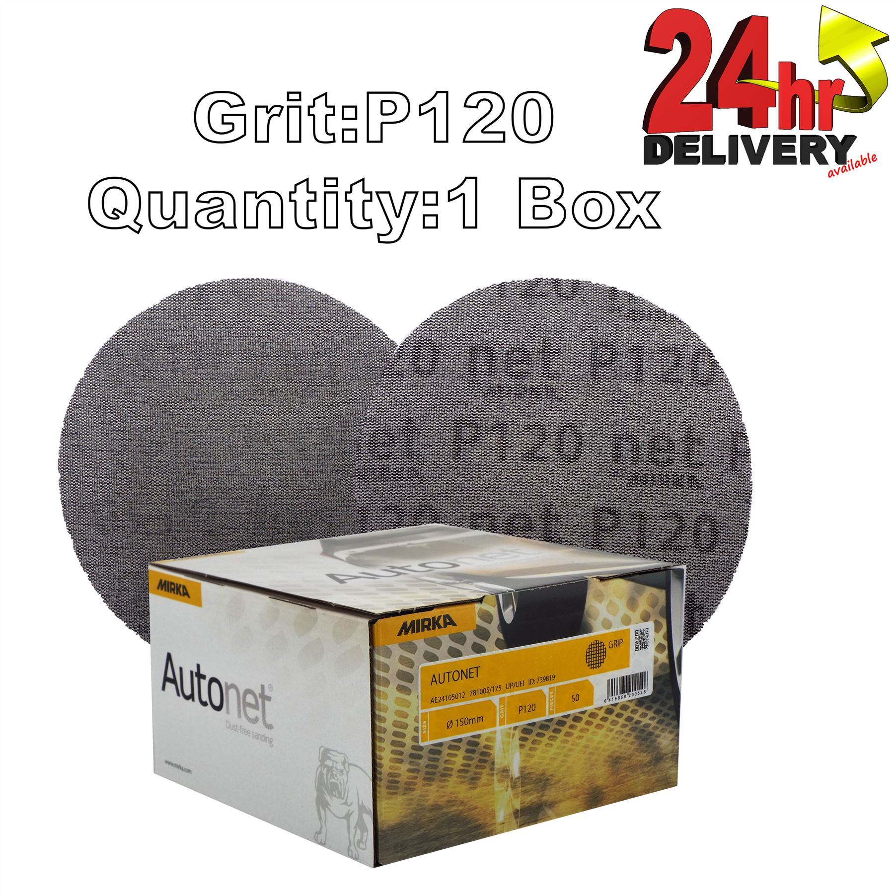 Mirka Autonet 150 mm P80 - P500 Granos Caja Disponible 50 6" Discos de Lijado Abrasivos - Imagen 3 de 8