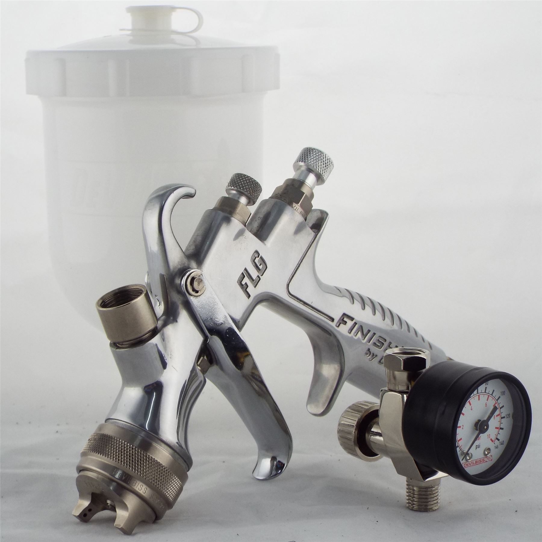 Devilbiss FLG514 Gravity Spray Paint Gun 1.4mm Tip + Finer Pressure