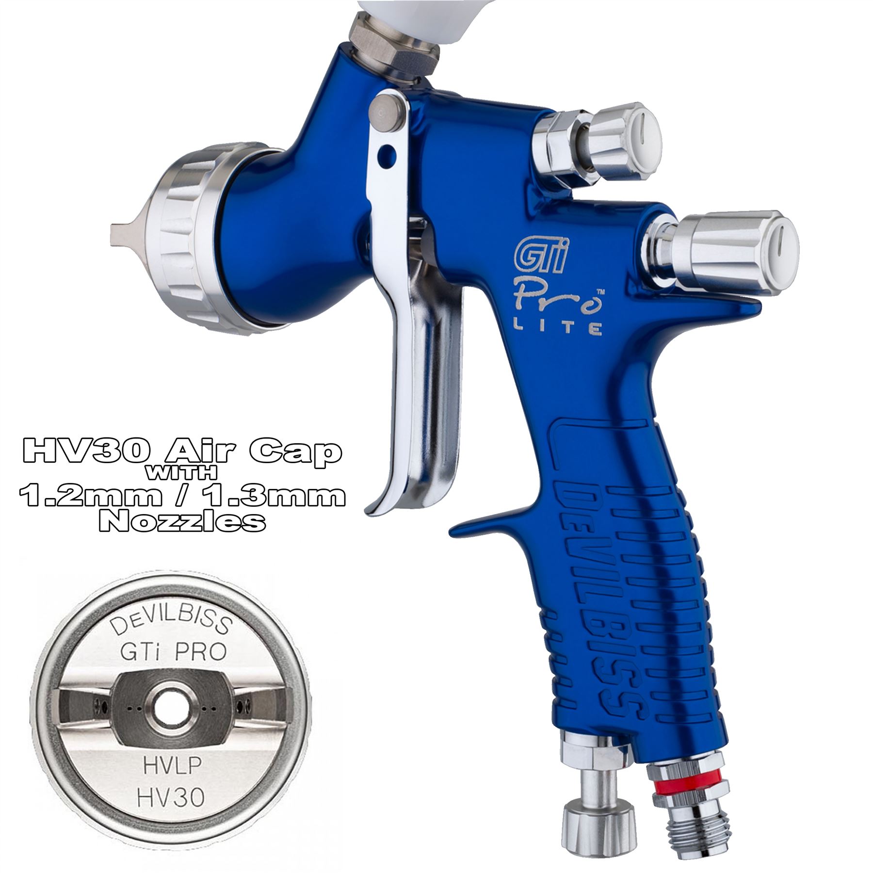 Devilbiss GTi ProLite Standard Or Limited Edition Air Spray Paint Guns + Caps - Foto 11 di 50