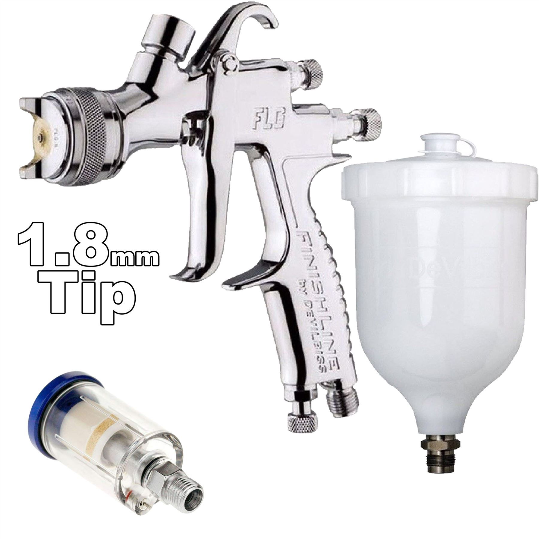 DeVilbiss FLGG5 1.8mm Paint Spray Gun with Dry Air Filter eBay