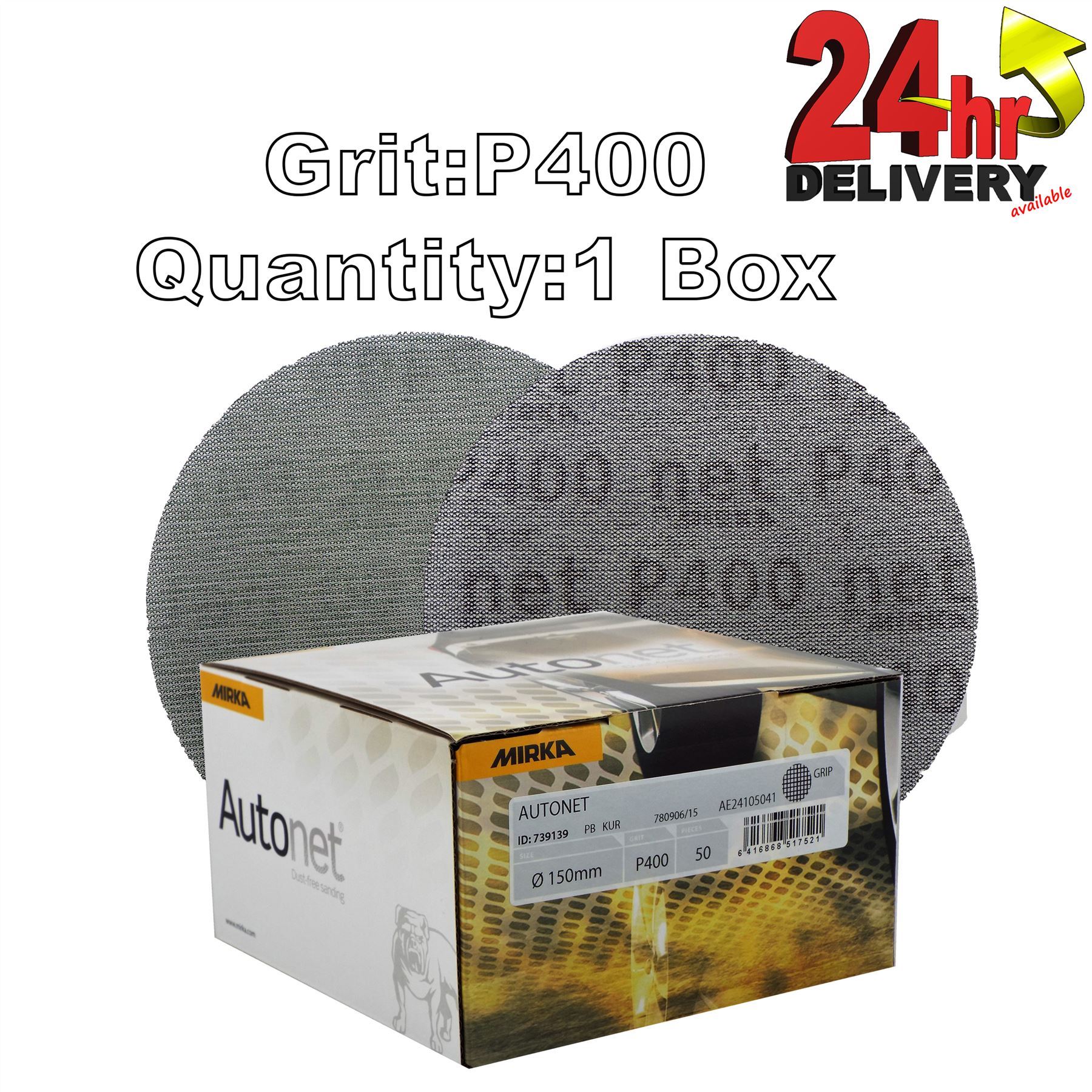 Mirka Autonet 150 mm P80 - P500 Granos Caja Disponible 50 6" Discos de Lijado Abrasivos - Imagen 7 de 8