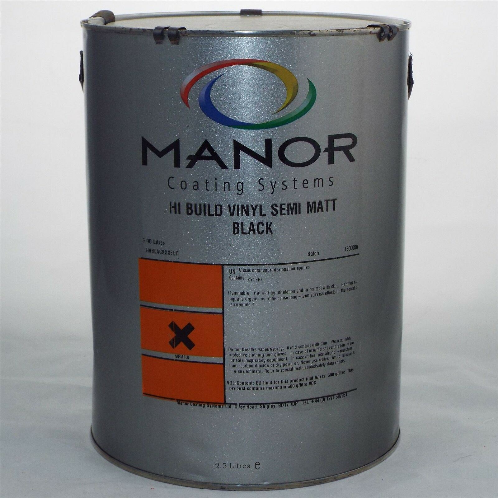 Manor 2.5lt High Build Garage/Industrial Vinyl SemiMatt Black Paint 2.