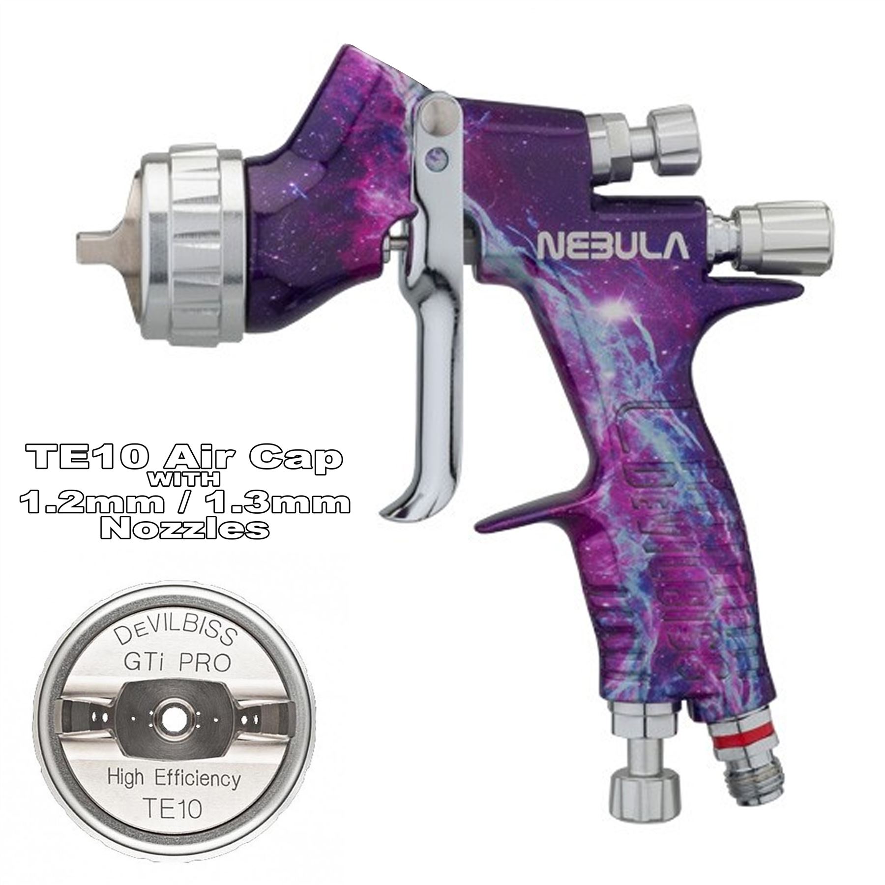 Devilbiss GTi ProLite Standard Or Limited Edition Air Spray Paint Guns + Caps - Foto 31 di 50
