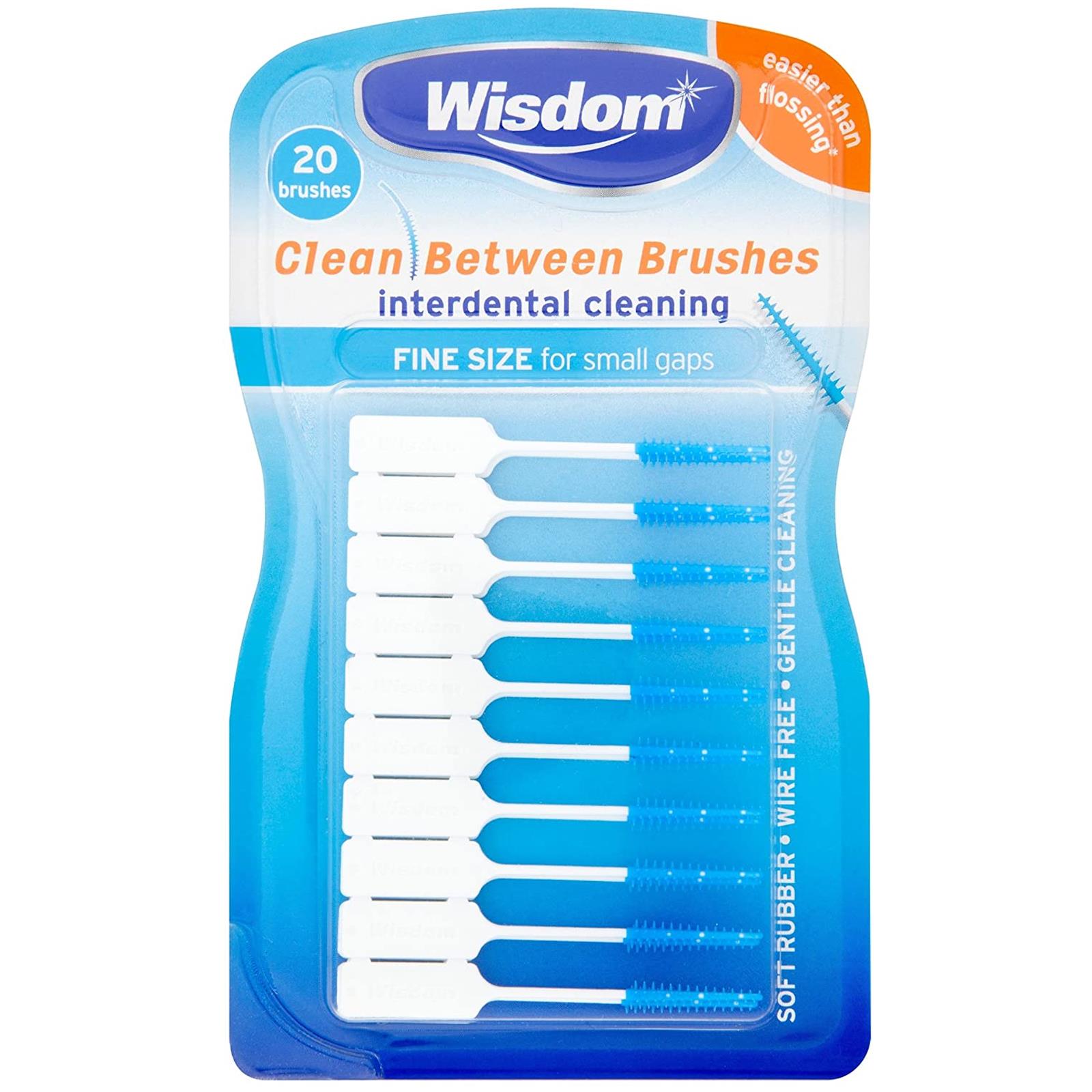 Wisdom Clean Between Interdental Brush Fine Blue 20 Brushes Per