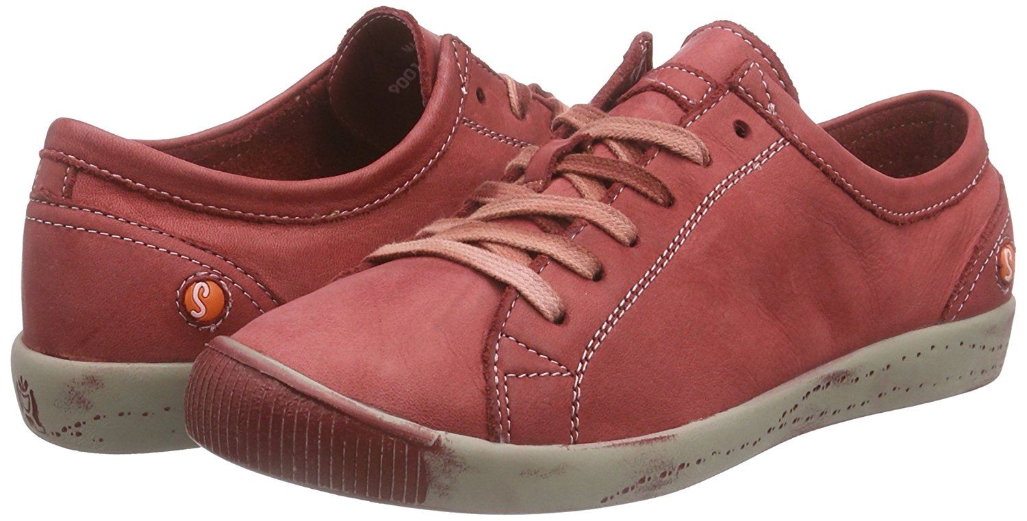 Softinos Ladies Isla Soft Washed Leather Trainers Pumps Shoes made by