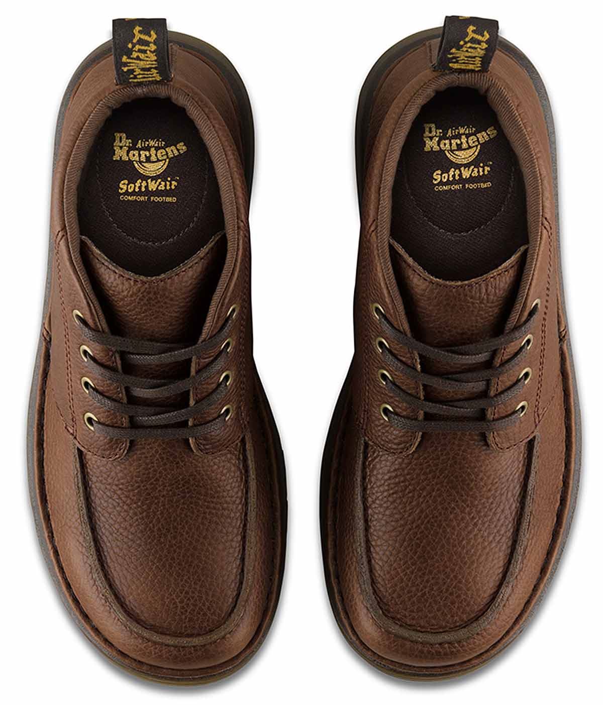 Dr Martens Mens Austin Wider Fit Moc Toe 70s Style Grizzly Leather Comfy Boots eBay