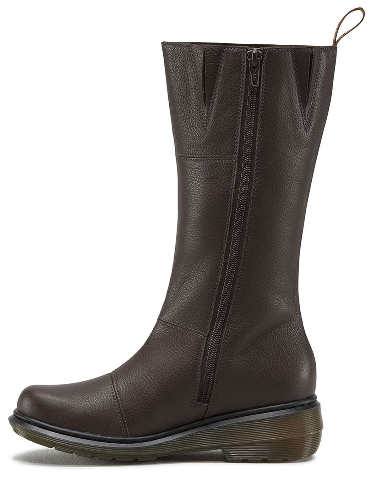 Dr Martens Ladies Charla Mid Calf Broadway Leather Zip Boots