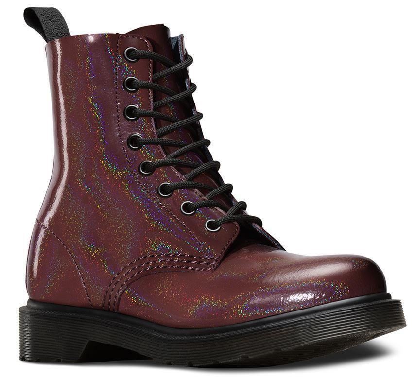 Dr Martens Ladies Pascal Petrol Shimmer Glitter Leather Ankle 8 Eye