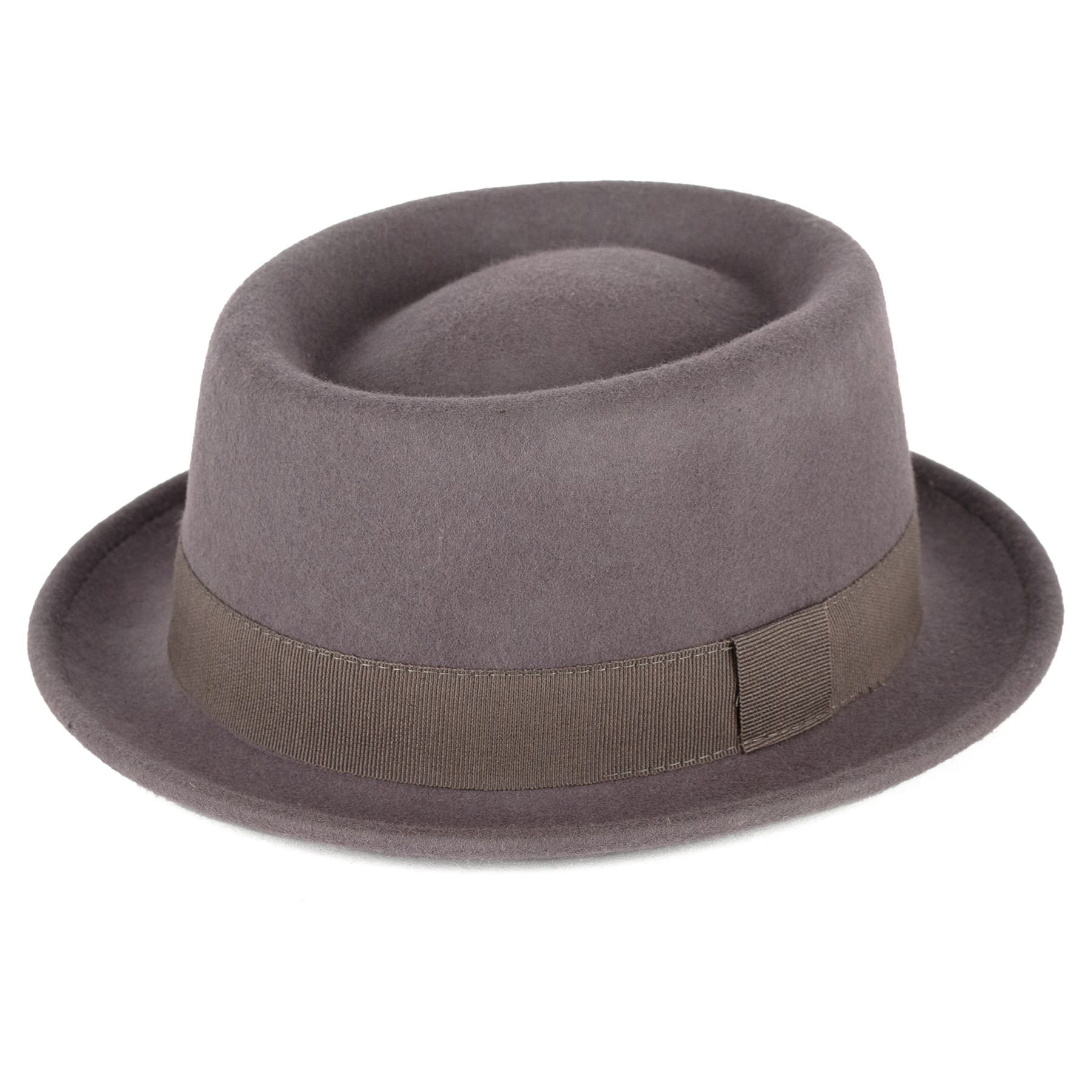 Men's Ladies 100 Wool Pork Pie Hat Plain Felt Waterproof & Crushable