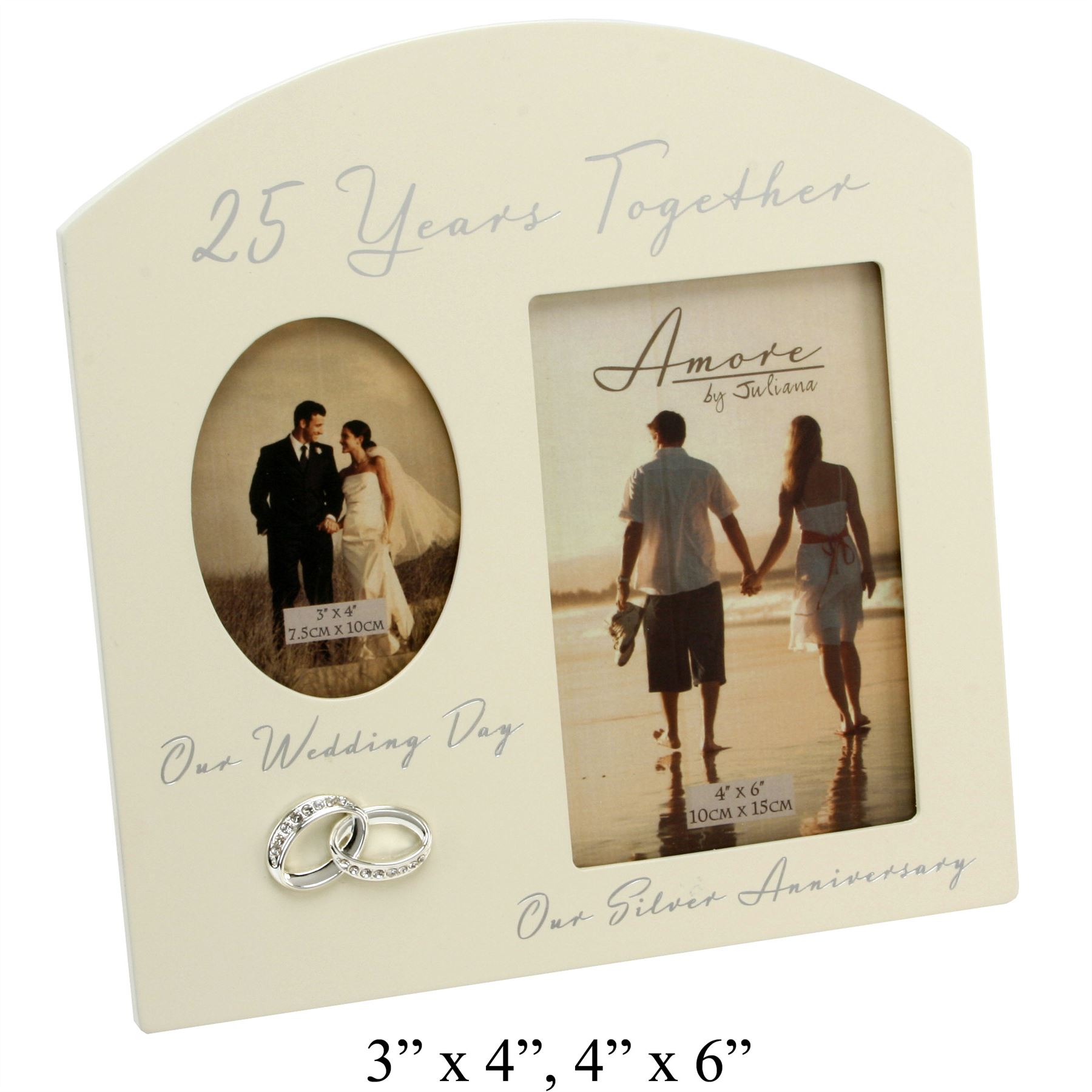 ANNIVERSARY WEDDING CREAM PHOTO PICTURE FRAME - 25th 30th 40th 50th or 60th - Picture 2 of 7