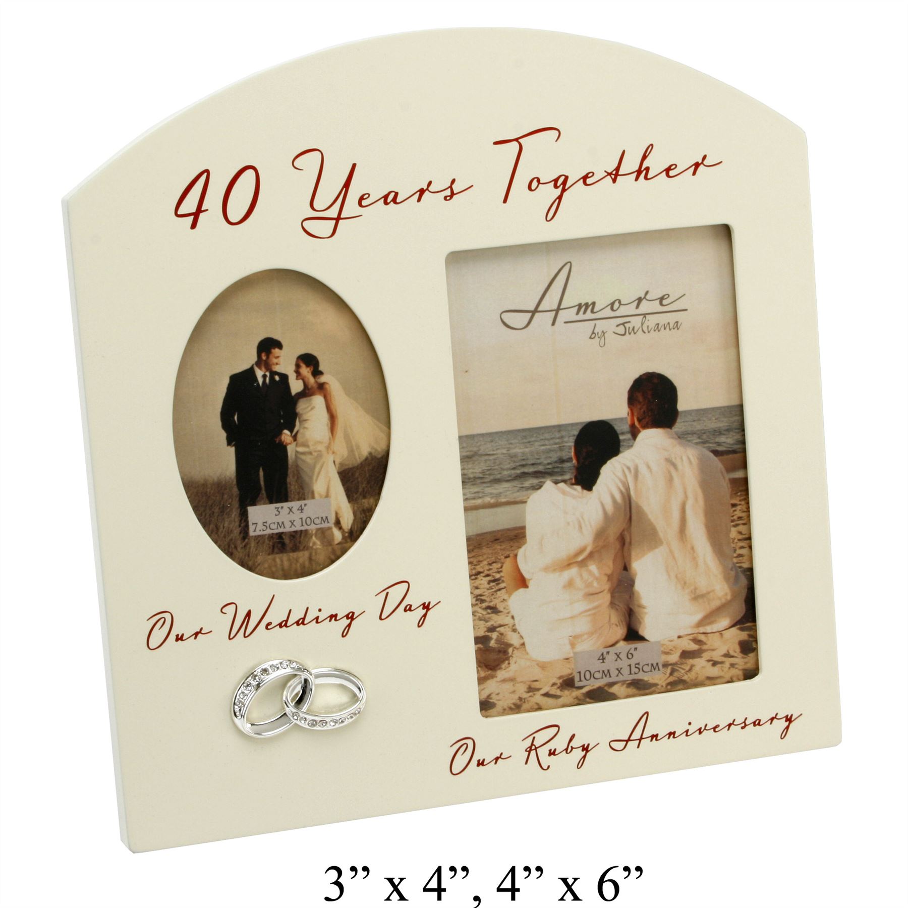 ANNIVERSARY WEDDING CREAM PHOTO PICTURE FRAME - 25th 30th 40th 50th or 60th - Picture 4 of 7