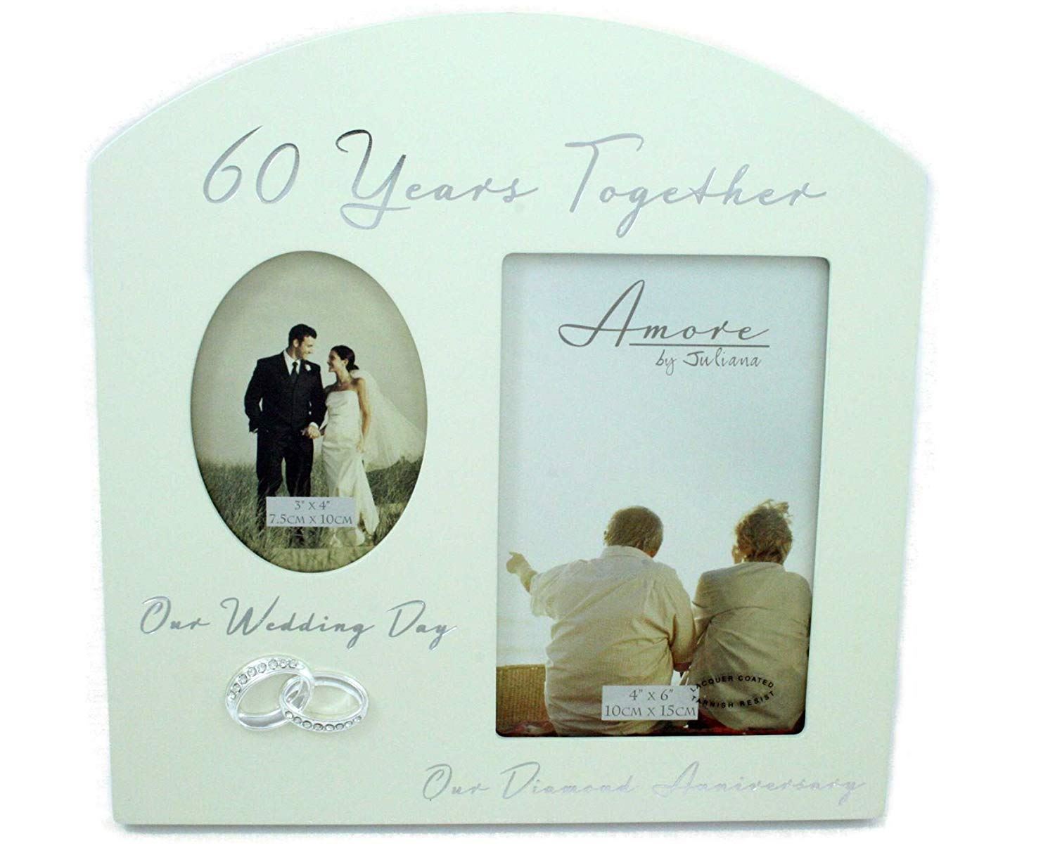 ANNIVERSARY WEDDING CREAM PHOTO PICTURE FRAME - 25th 30th 40th 50th or 60th - Picture 6 of 7