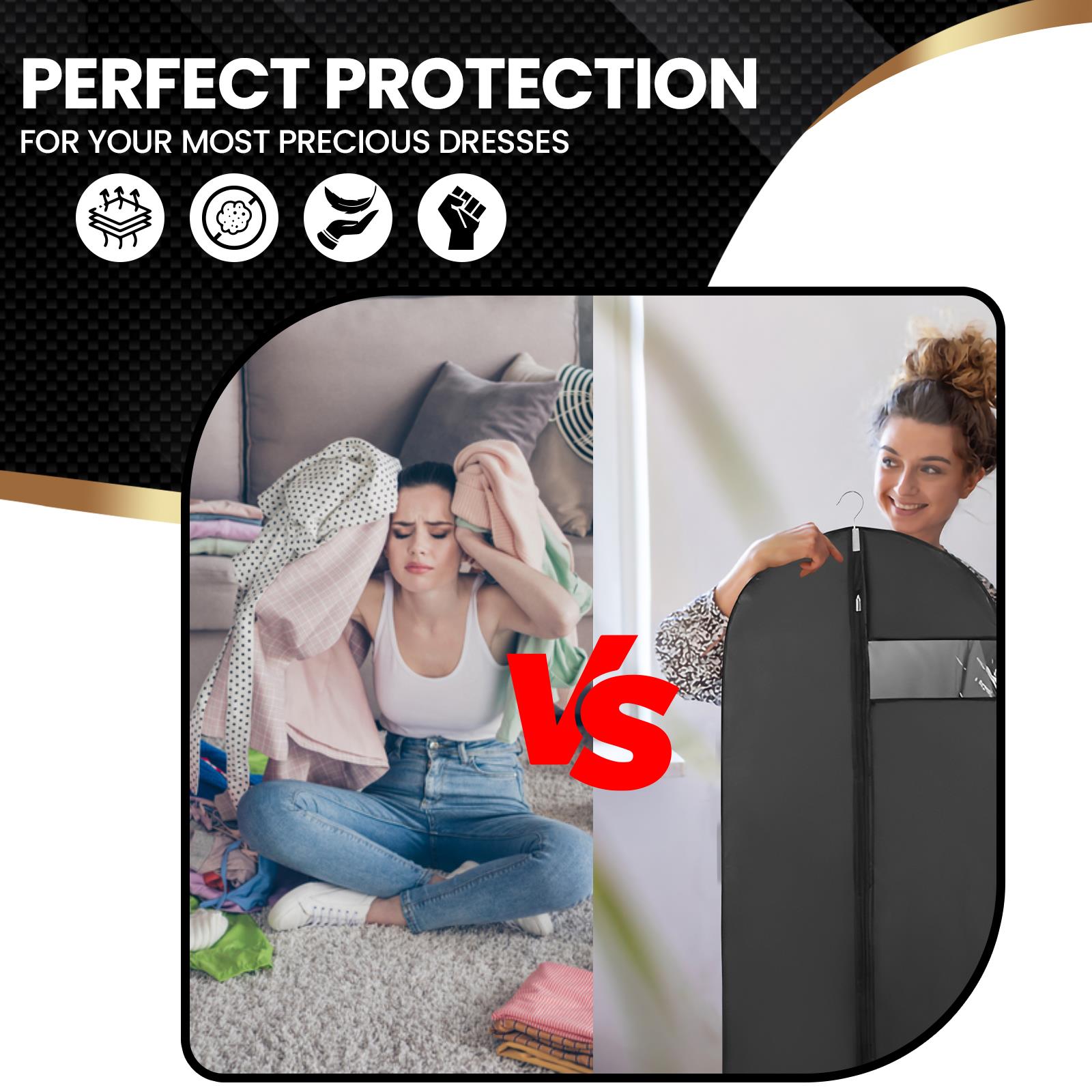 Suit Cover Bags Travel Storage Long Zipped Dress Covers Garment Bag Premium UK - Picture 14 of 89