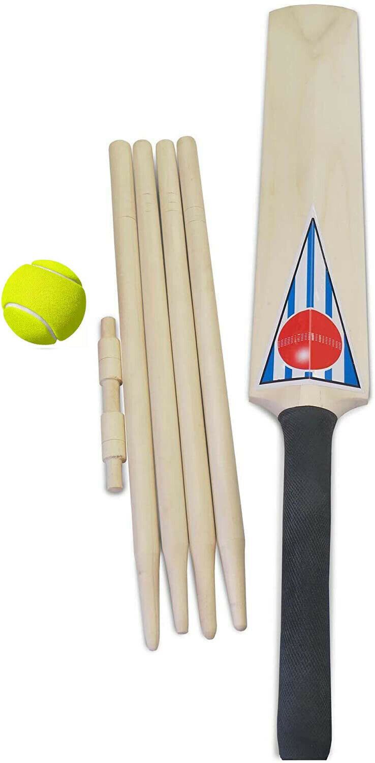 Cricket Set Wooden Cricket Bat Ball Sets + Free Carry Bag Kids Children Adults - Produktbild 3