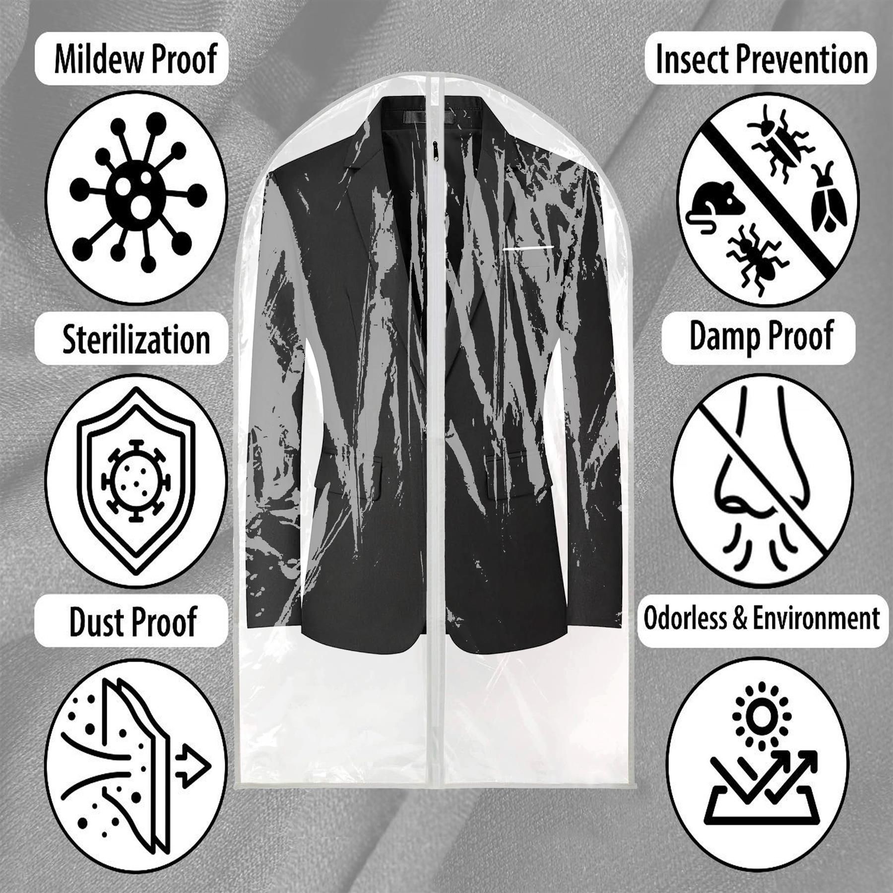 Suit Cover Bags Travel Storage Long Zipped Dress Covers Garment Bag Premium UK - Picture 48 of 89