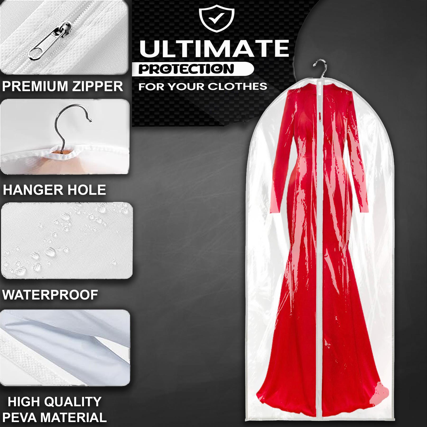 Suit Cover Bags Travel Storage Long Zipped Dress Covers Garment Bag Premium UK - Picture 68 of 89