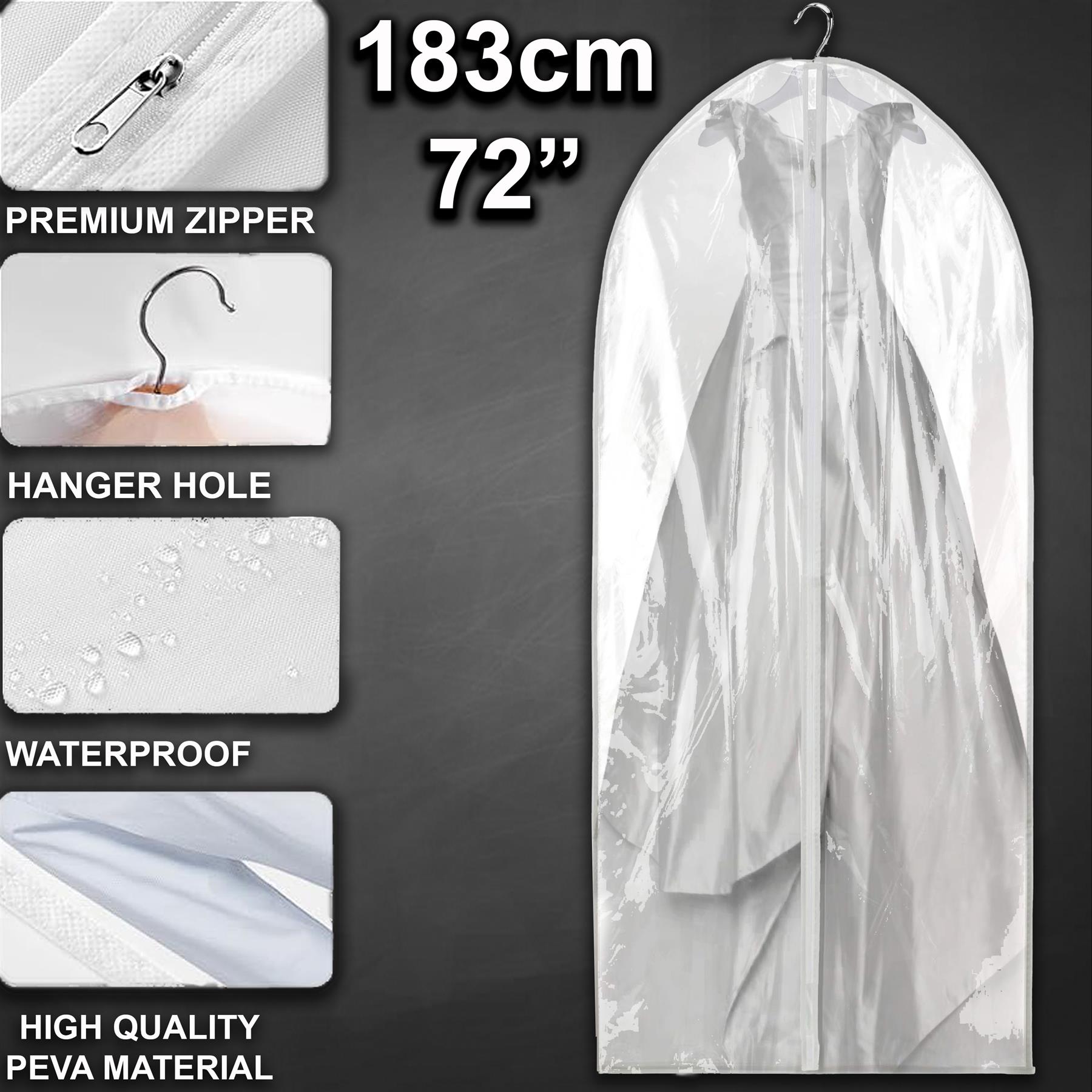 Suit Cover Bags Travel Storage Long Zipped Dress Covers Garment Bag Premium UK - Picture 88 of 89