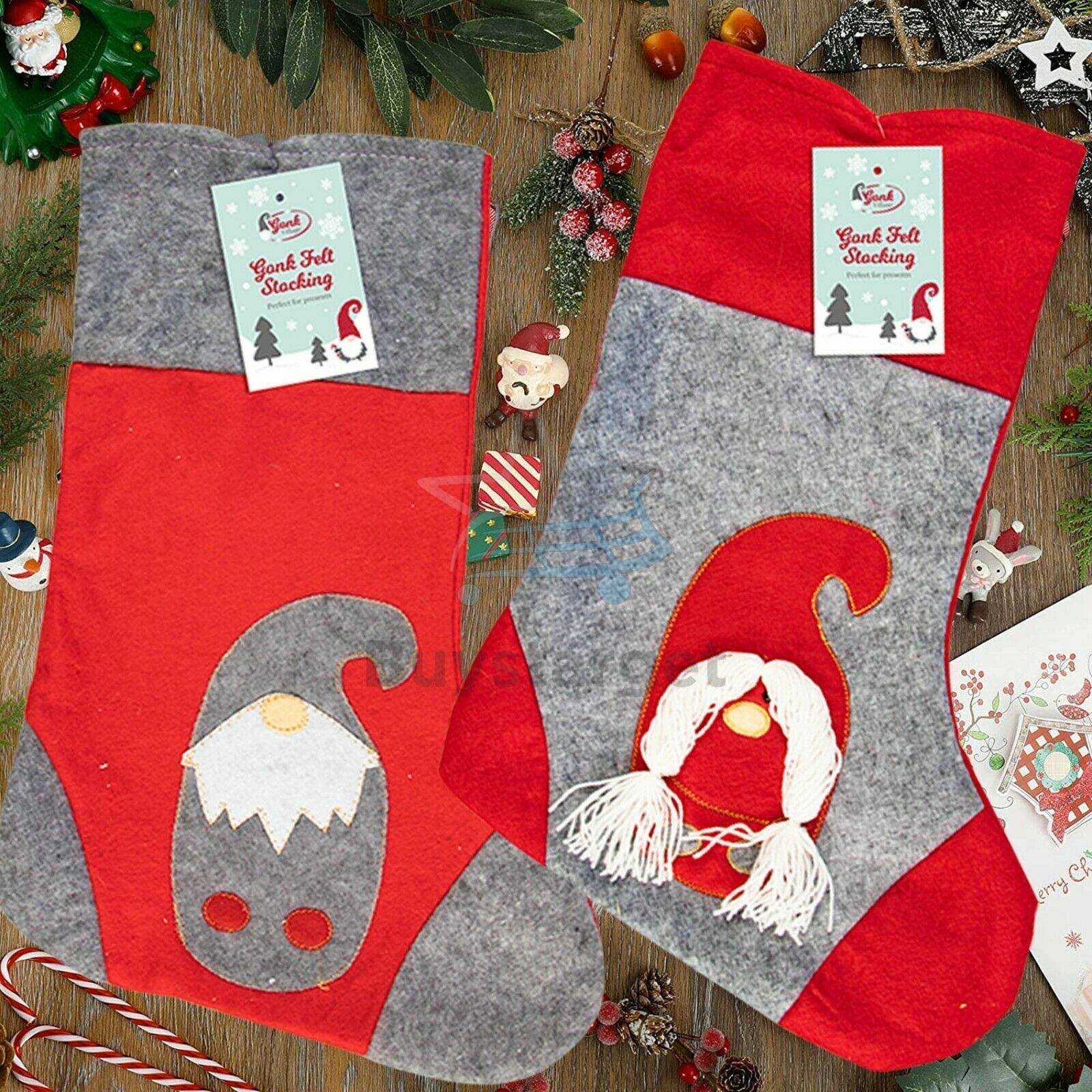 Christmas Stocking Xmas Santa Sack Jute Velvet Luxury Stockings Gift Bags Decor - Picture 9 of 38