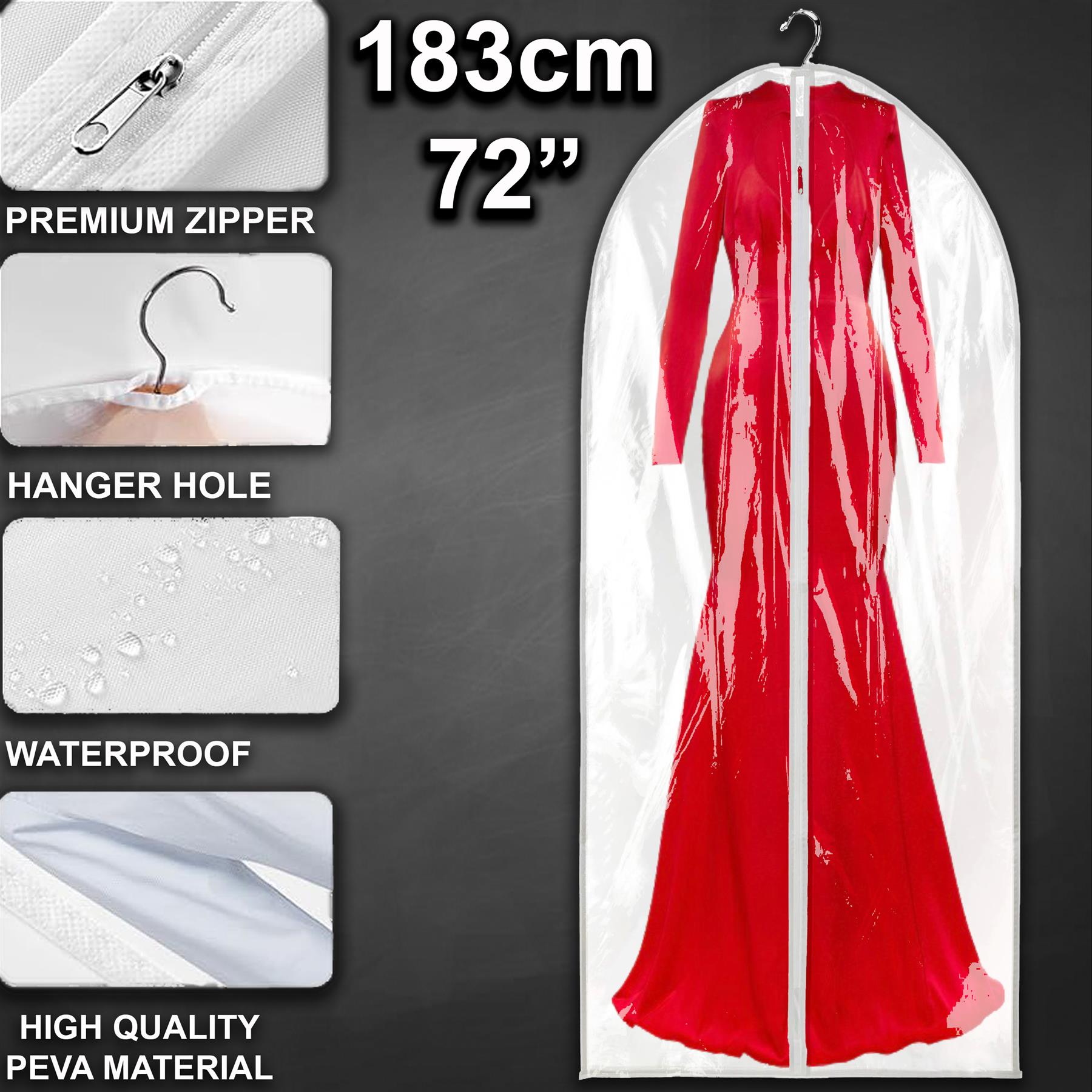 Suit Cover Bags Travel Storage Long Zipped Dress Covers Garment Bag Premium UK - Picture 79 of 89