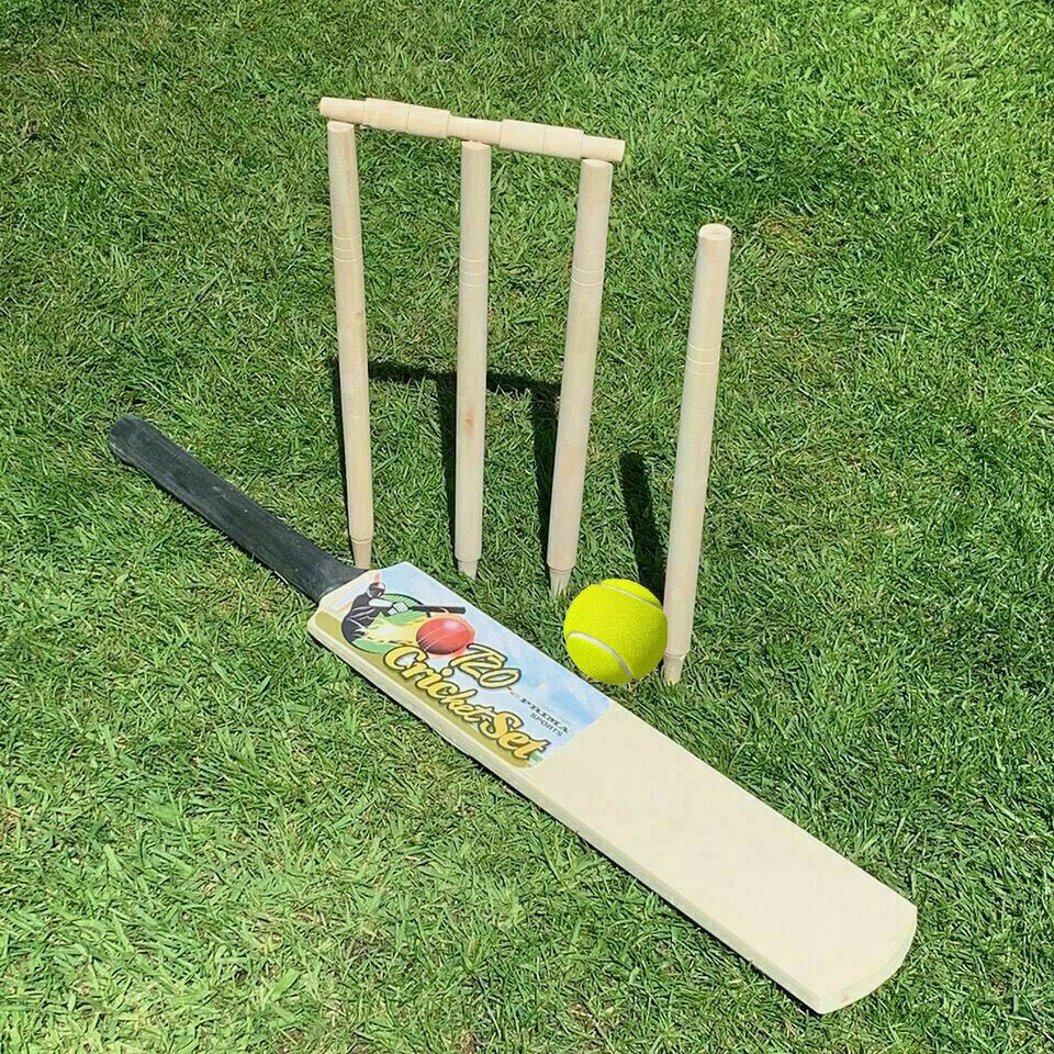 Cricket Set Wooden Cricket Bat Ball Sets + Free Carry Bag Kids Children Adults - Produktbild 4