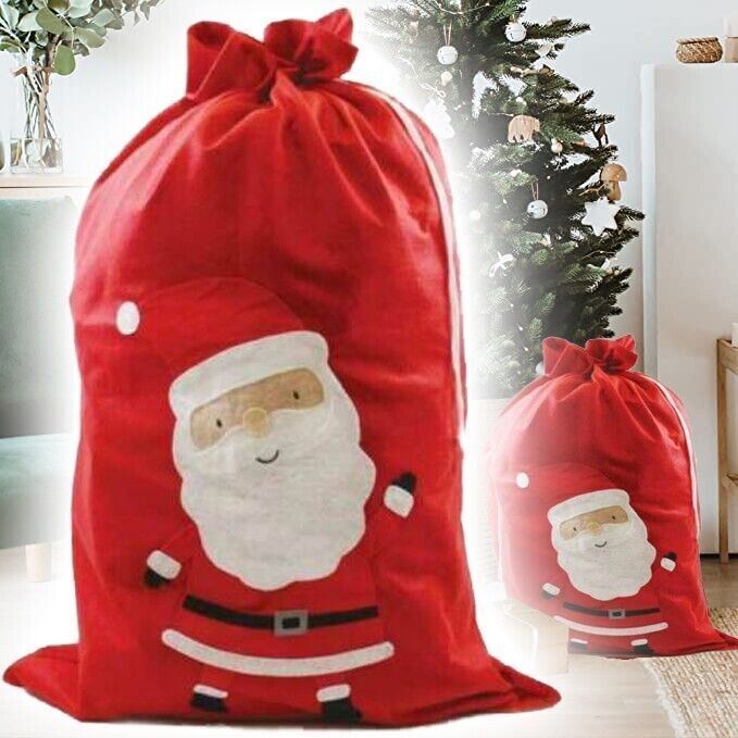 Christmas Stocking Xmas Santa Sack Jute Velvet Luxury Stockings Gift Bags Decor - Picture 34 of 38