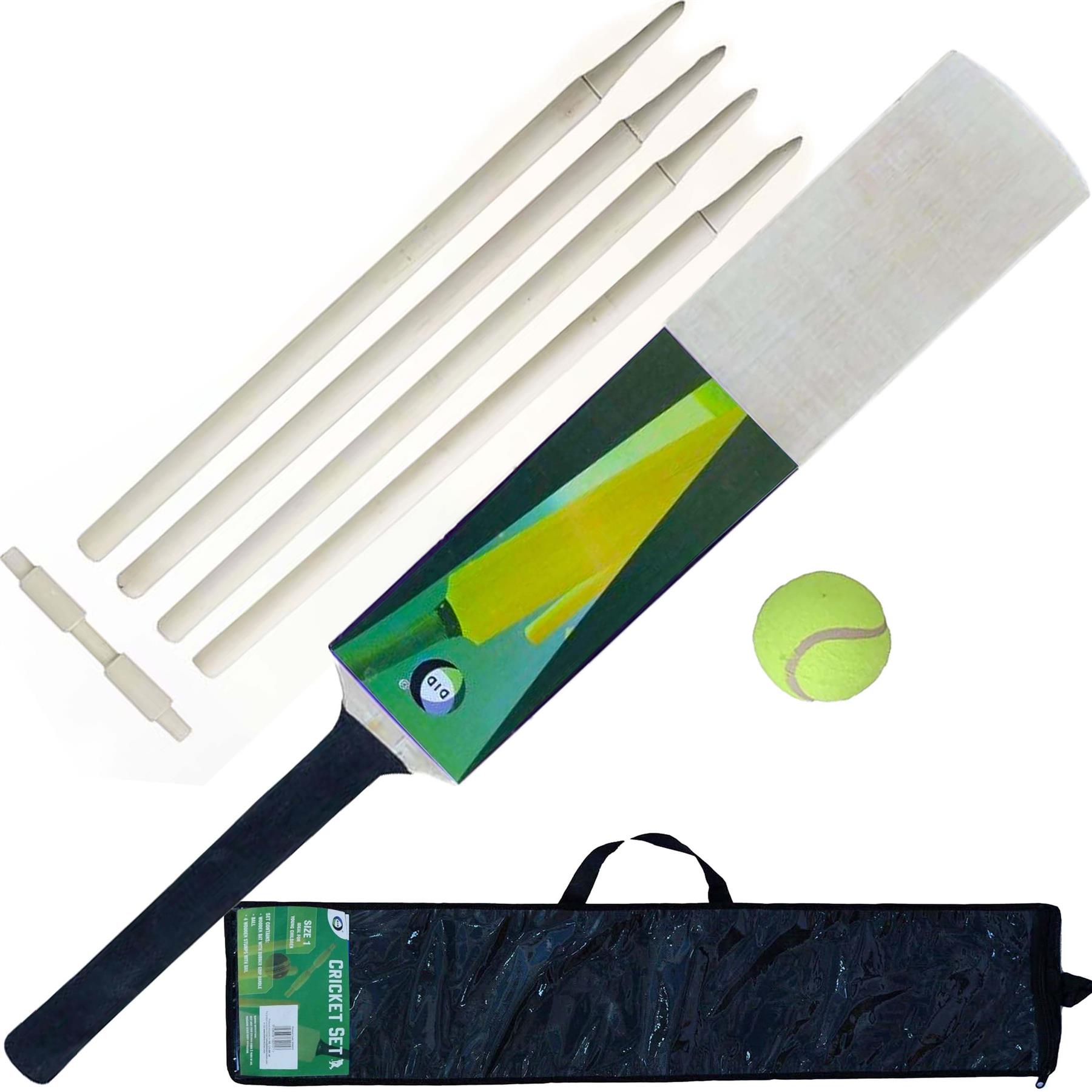 Cricket Set Wooden Cricket Bat Ball Sets + Free Carry Bag Kids Children Adults - Produktbild 1