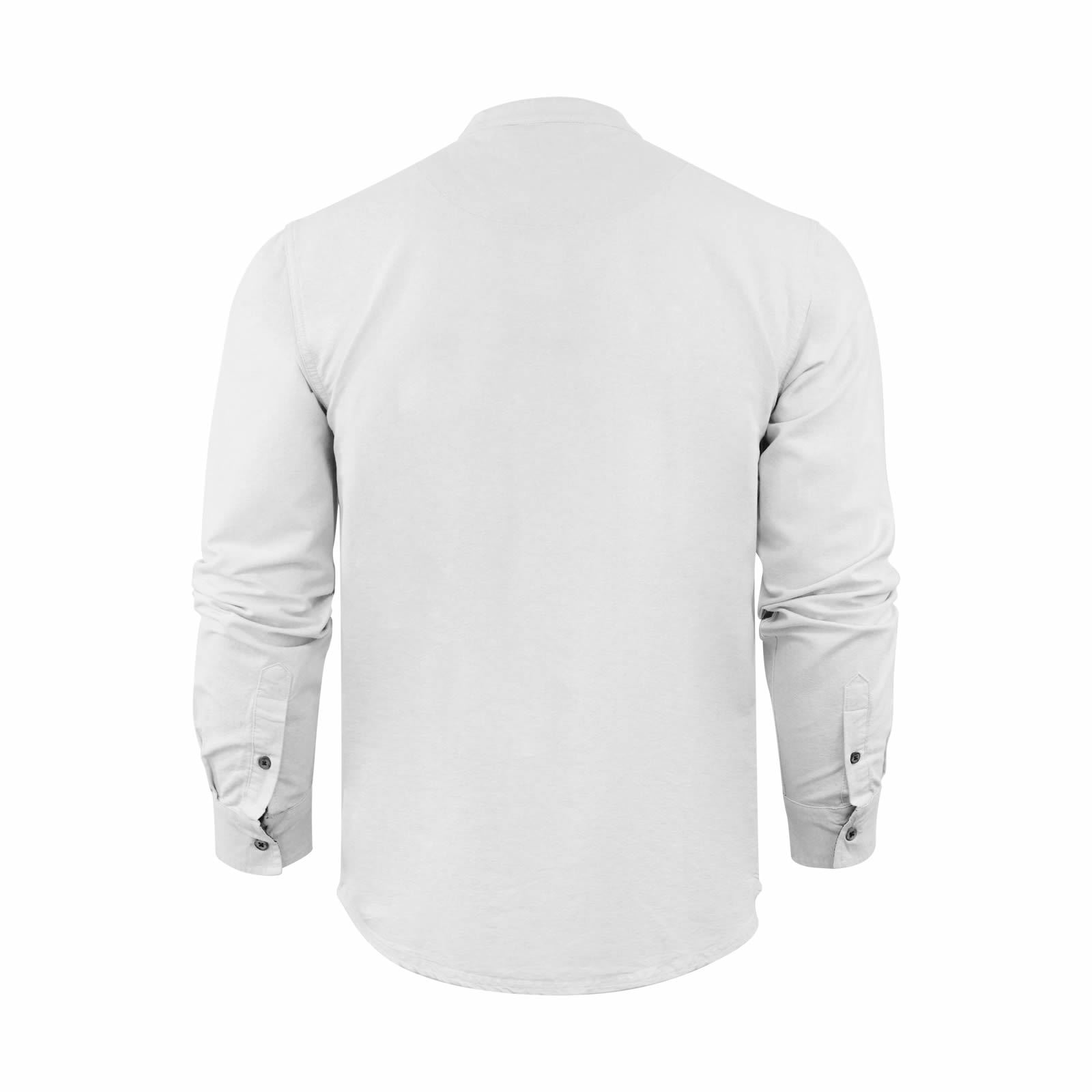 Brave Soul Casey Mens Shirt Long Sleeve Oxford Cotton Grandad Collar