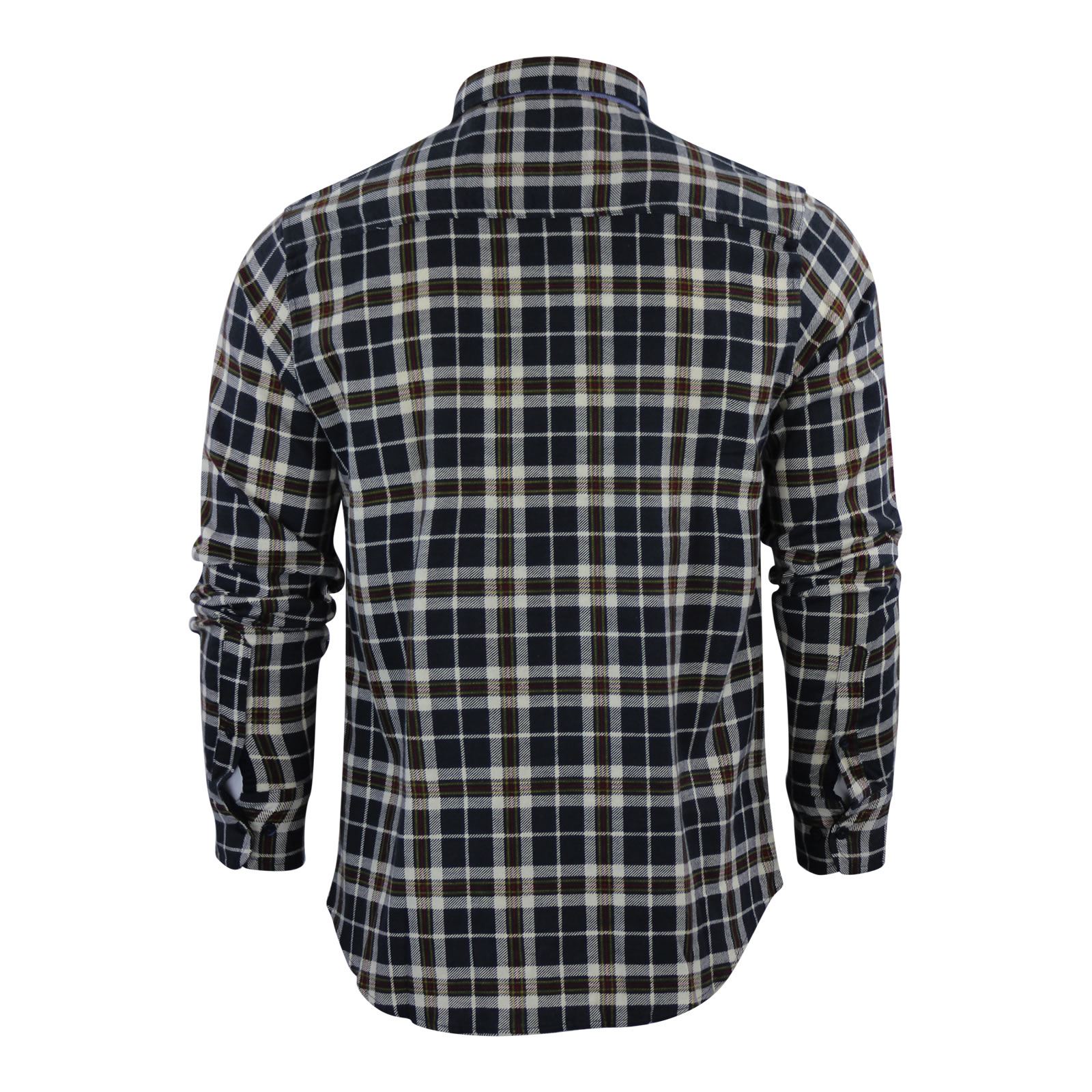 Mens Check Shirt Brave Soul Albert Flannel Brushed Cotton Long Sleeve Casual Top