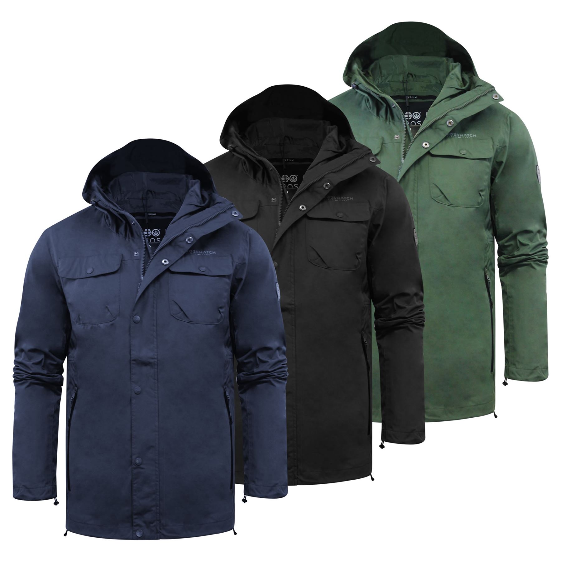 Crosshatch Mens Windbreaker Jackets Lightweight Zip Up Hooded Coats