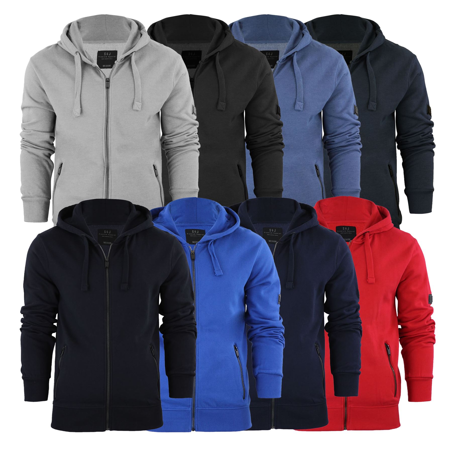 Smith /& Jones Parthen Mens Hoodie Zip Up Hooded Sweater