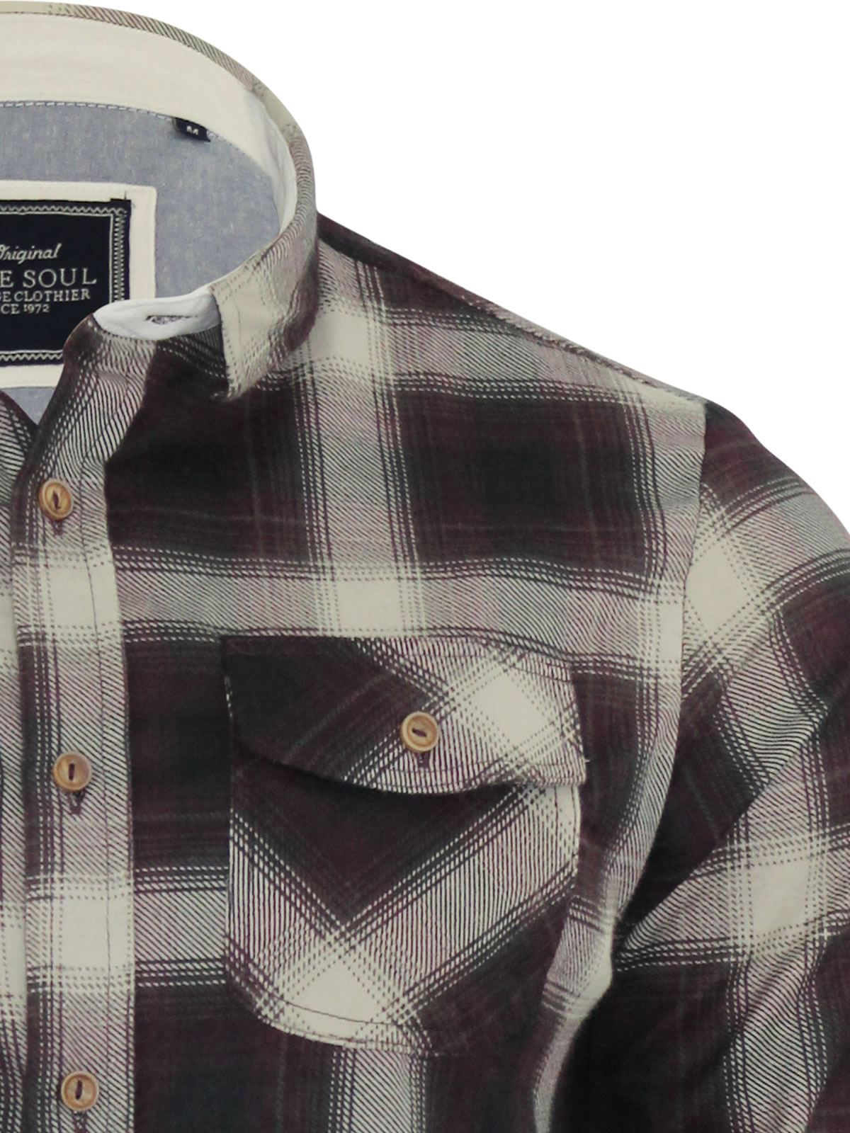 Mens Check Shirt Brave Soul Flannel Brushed Cotton Long Sleeve Casual