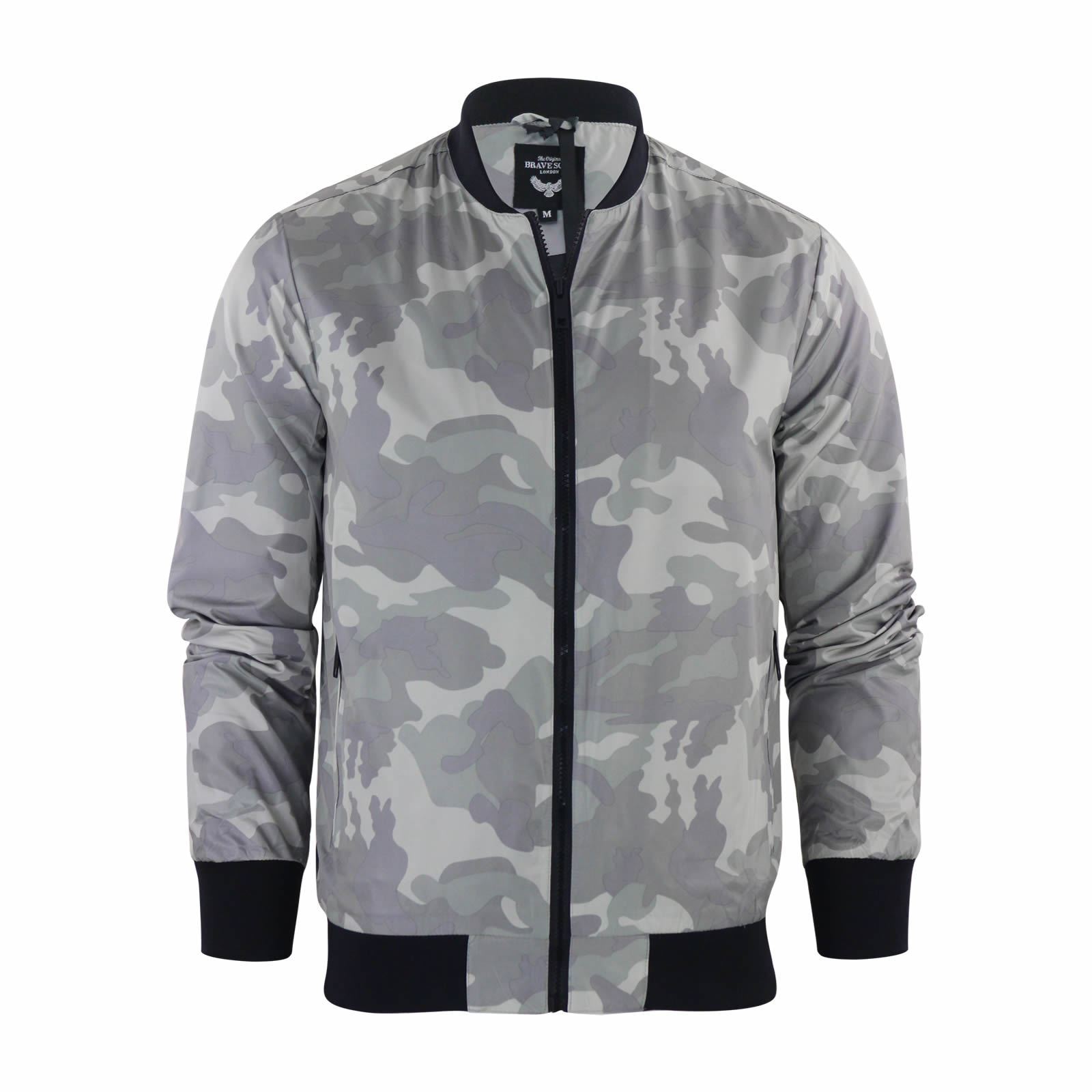 Brave Soul SCORPION Giacca Da Uomo Mimetico Militare MA1 leggero Harrington Bomber