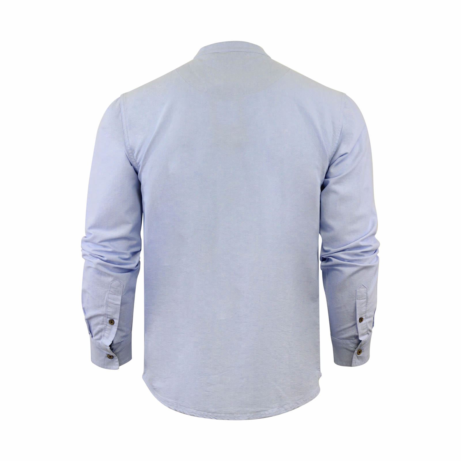 Brave Soul Casey Mens Shirt Long Sleeve Oxford Cotton Grandad Collar