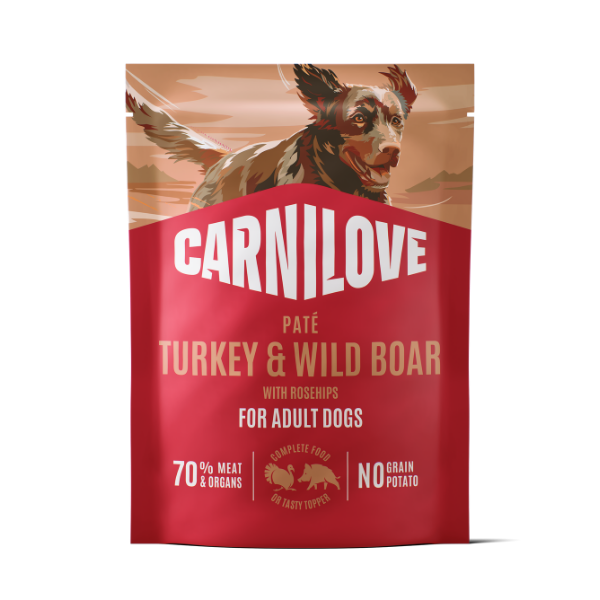 Carnilove Turkey & Wild Boar with Rosehips Paté Dog Food Pouch 300g