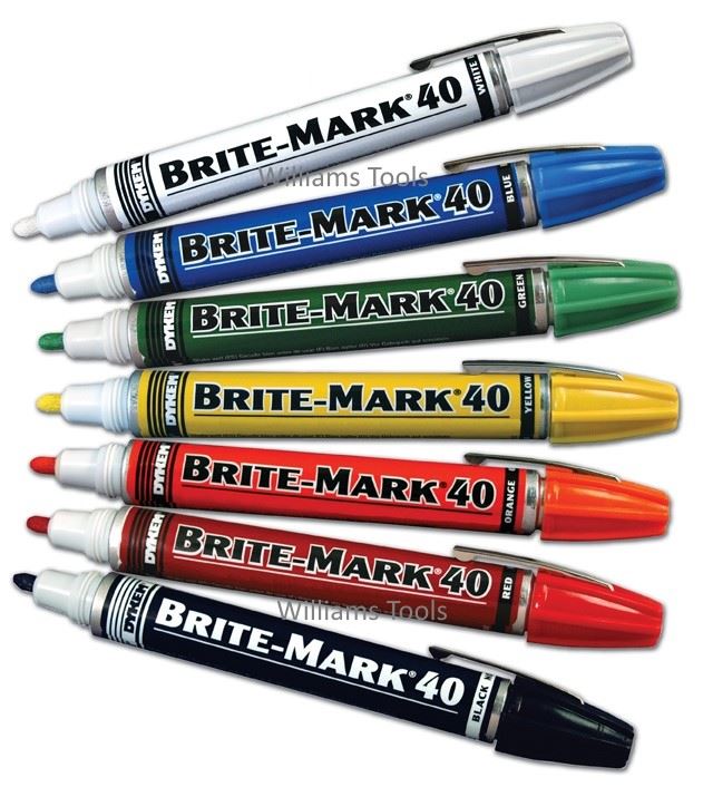 Dykem Brite Mark Medium Valve Action Paint Marker Pen Metal Rubber Plastic Wood