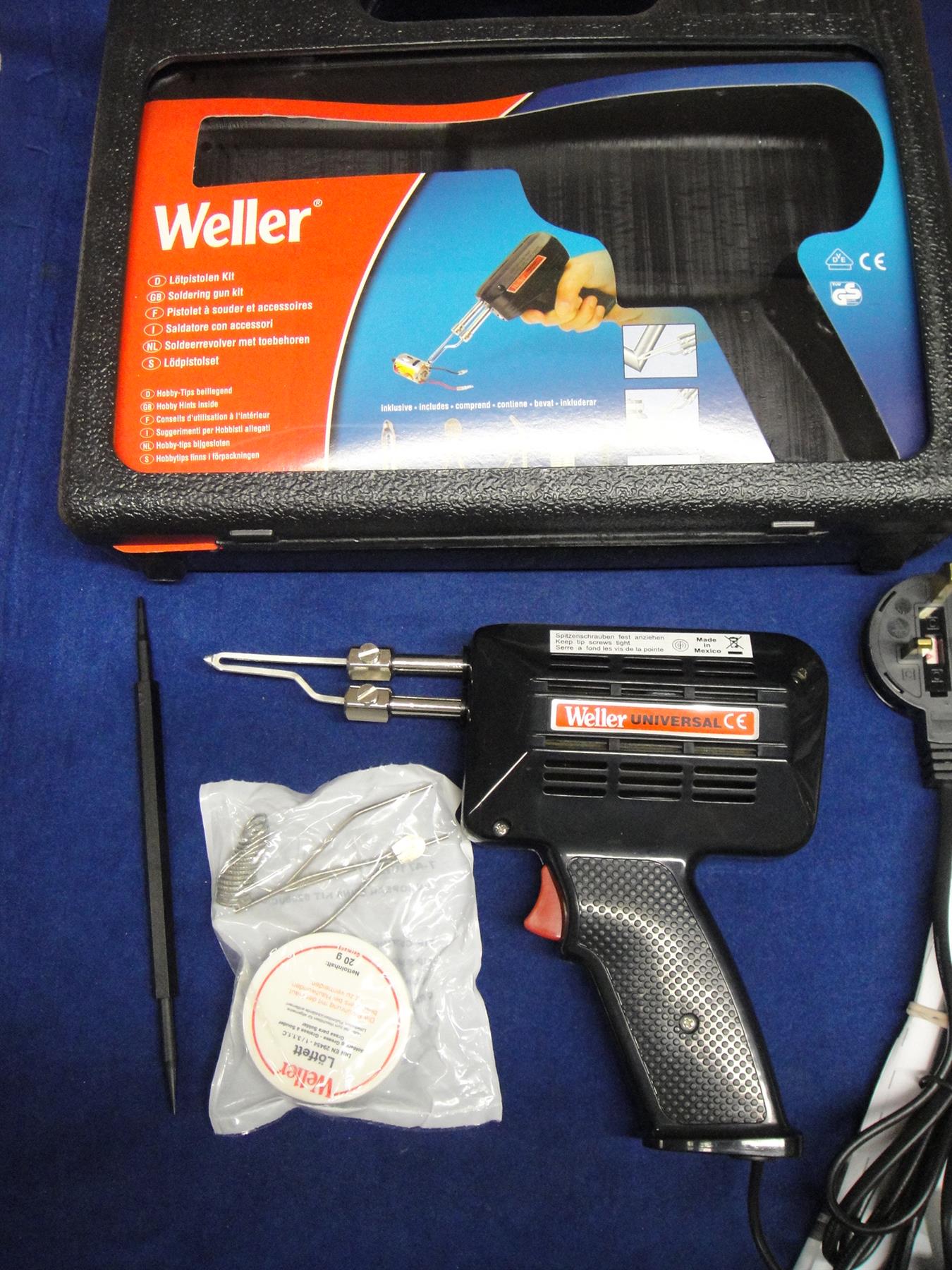 Weller 9200UDK Universal Soldering Gun Kit 100w New 2 Tips In Case Iron