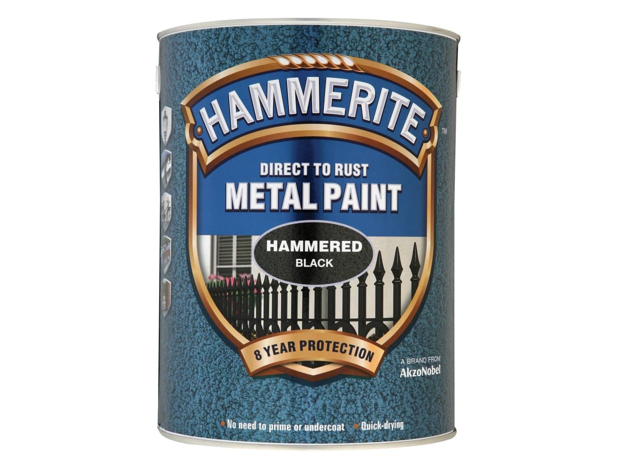Hammerite Direct to Rust Hammered Finish Metal Paint Black 5 Litre eBay