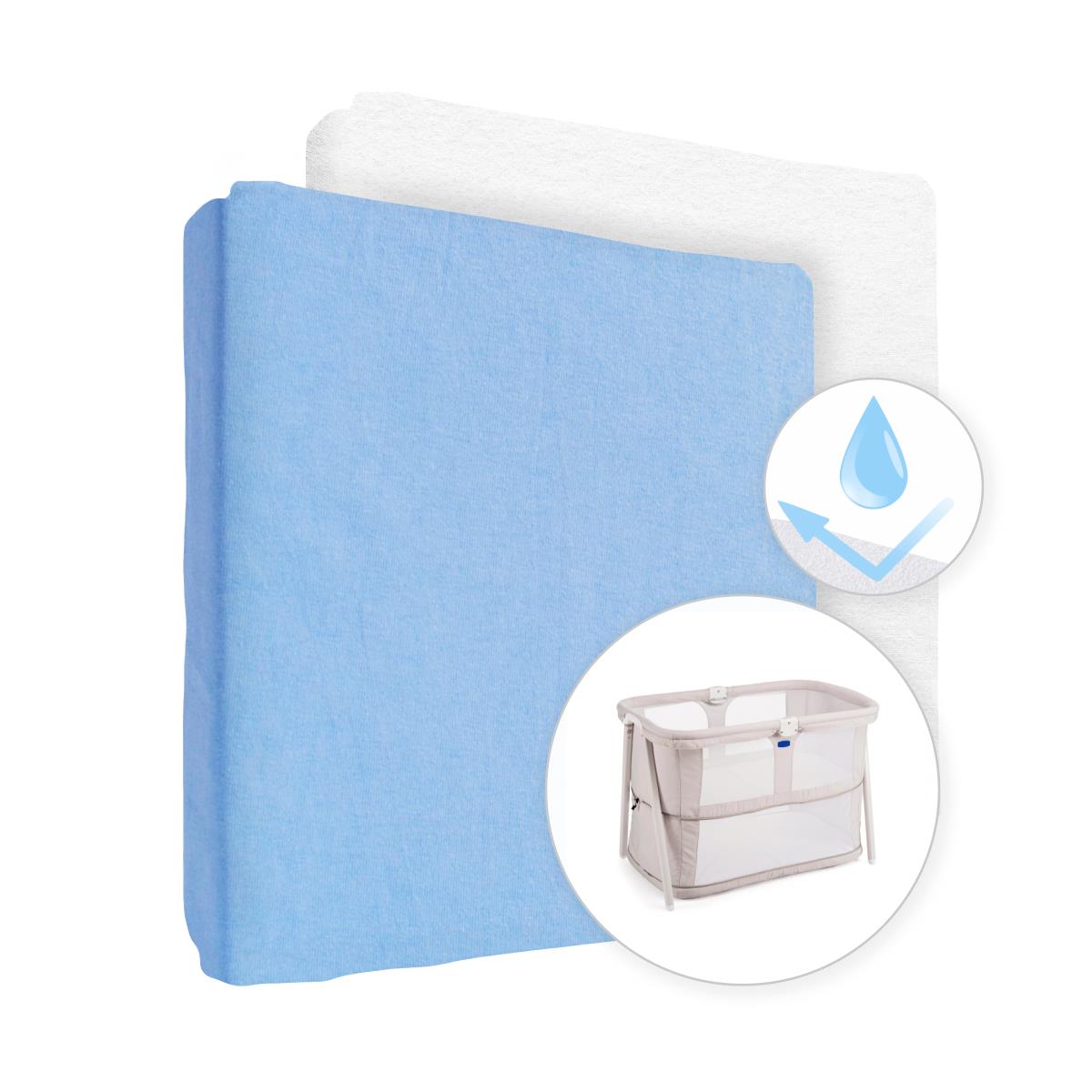 2 Piece Set Cotton Sheet & Waterproof Mattress Protector for 95x65